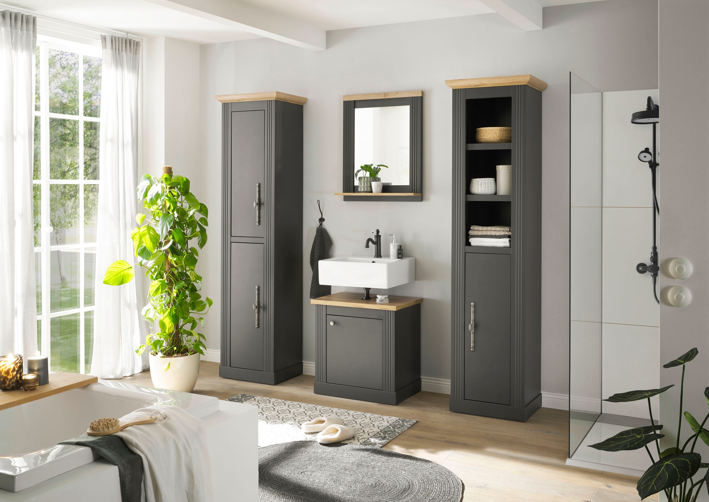 Home affaire Badmöbel-Set »WESTMINSTER«, (4 St.), im romantischen Landhausstil
