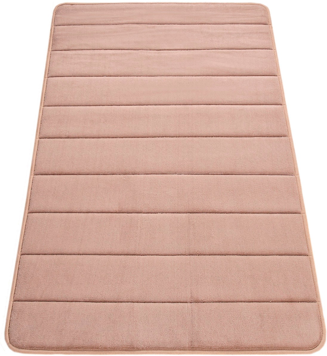 Paco Home Badematte »Corby 252, Memory-Schaum Effekt«, rutschhemmend beschichtet, fussbodenheizungsgeeignet, Badteppich, Uni Farben, gestreift, Hoch-Tief Effekt
