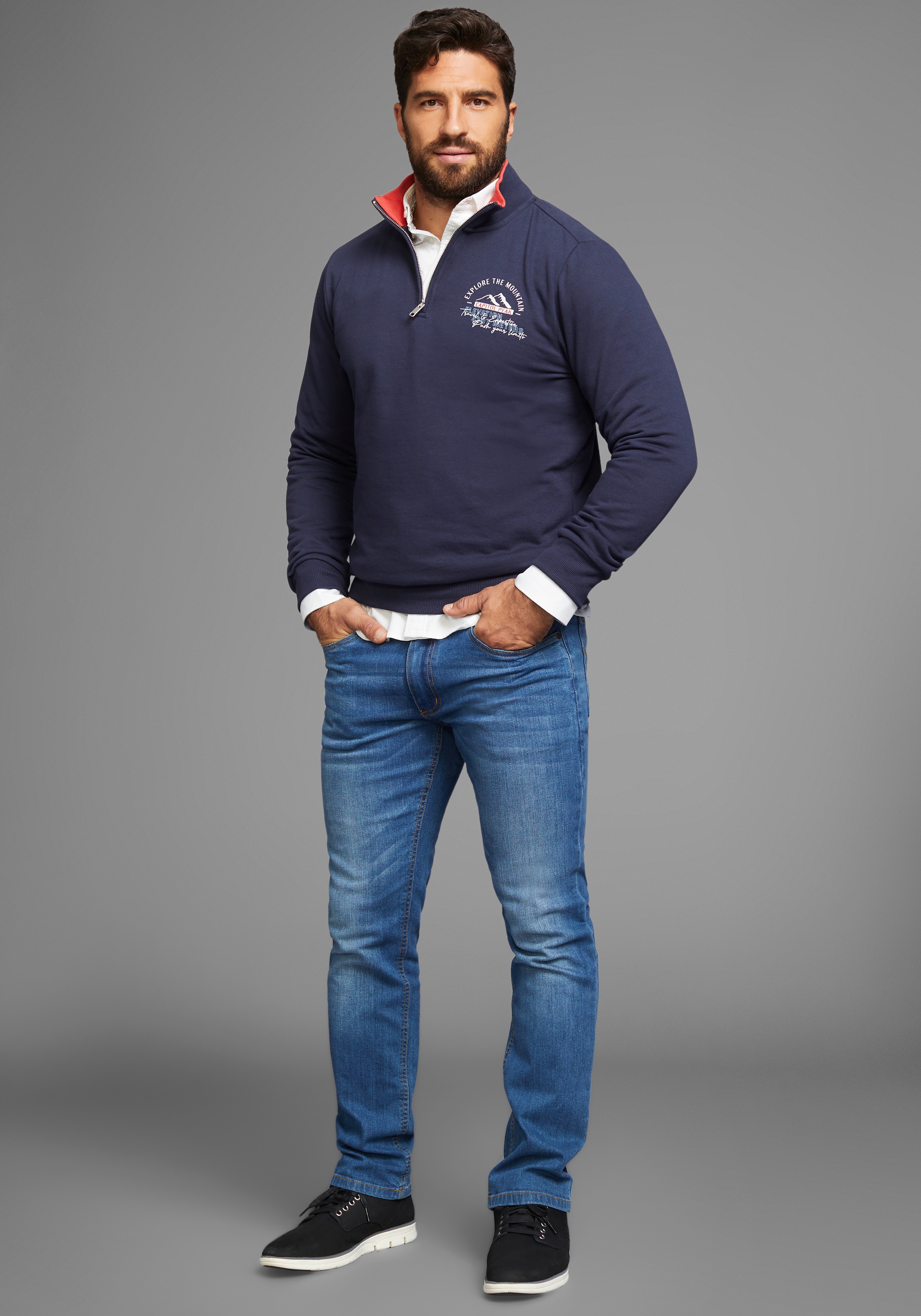 Man's World Sweatshirt, mit Kontrastkragen - NEUE KOLLEKTION