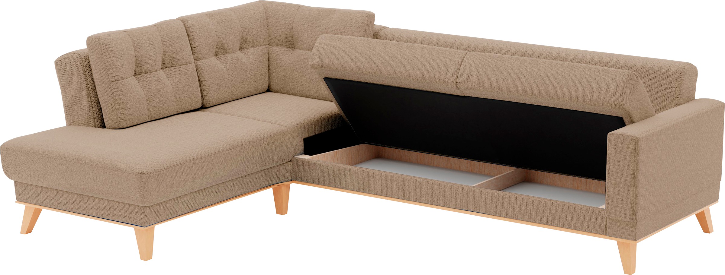 sit&more Ecksofa »Lavida L-Form«, wahlweise mit Kippfunktion und Bettkasten