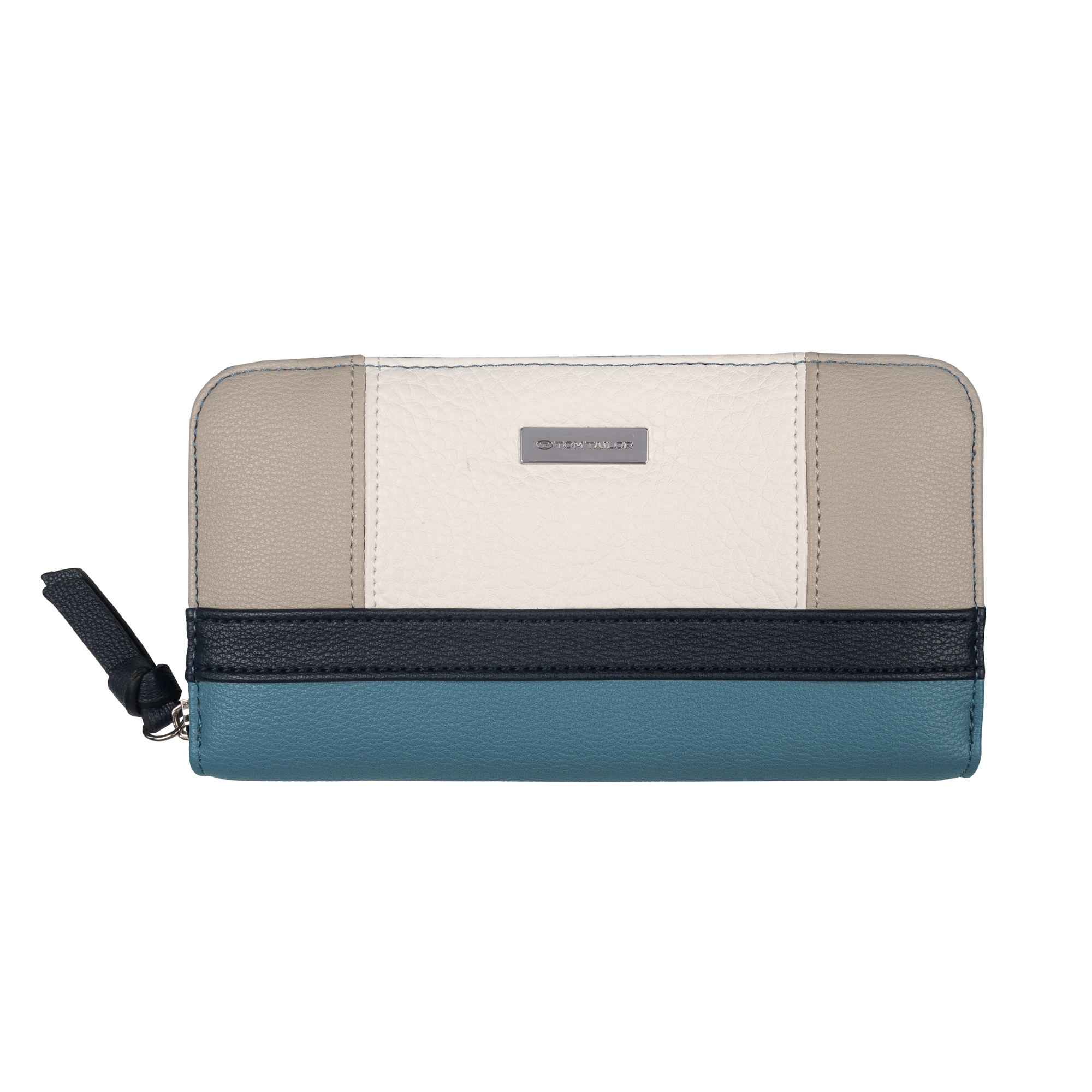 TOM TAILOR Geldbörse "Juna" aus soft genarbtem ledrigen Material mit glänzenden Metall-Accessoires