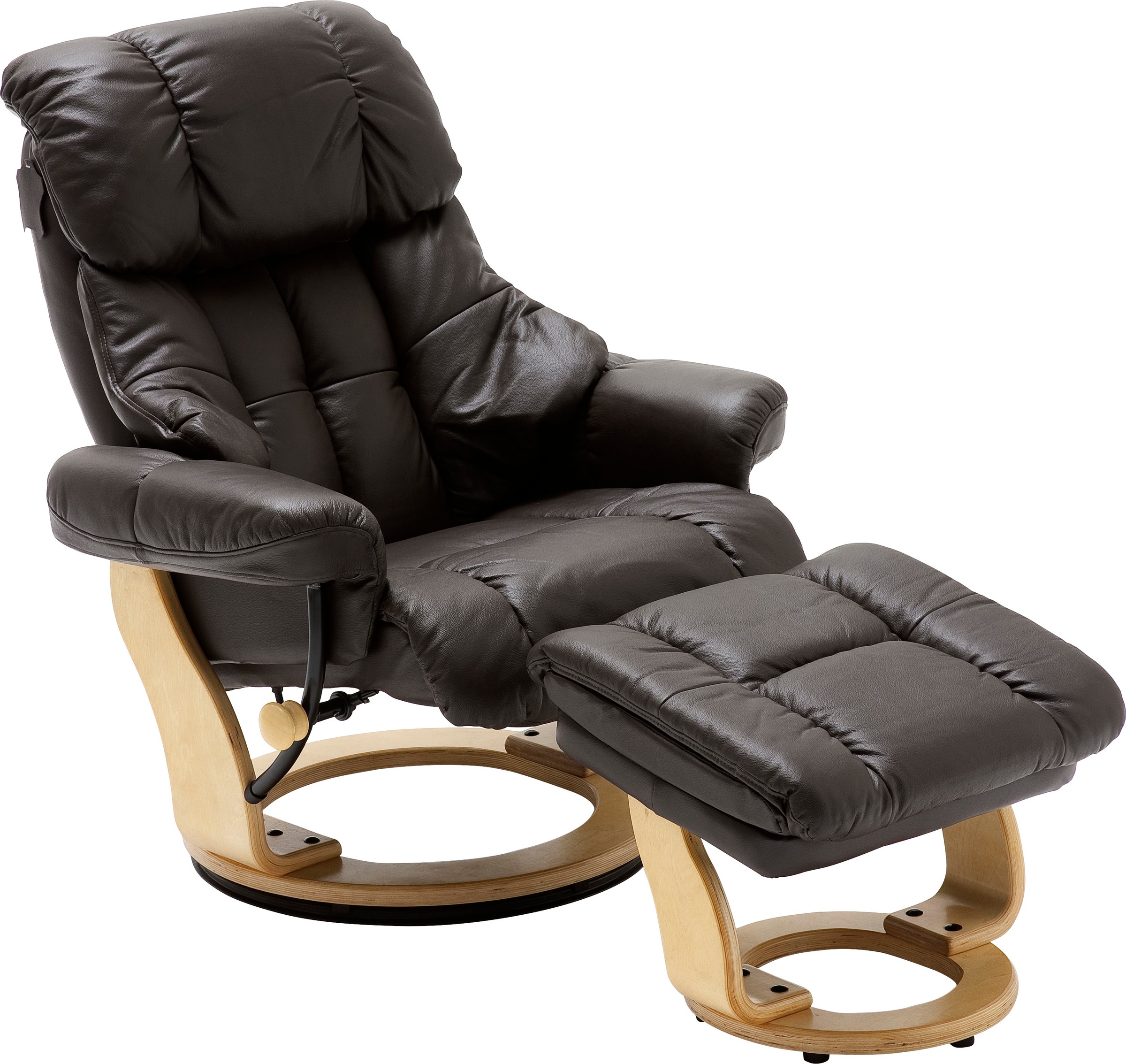 MCA furniture Relaxsessel »Calgary«, Fernsehsessel 360°drehbar inkl. Hocker mit Lederbezug