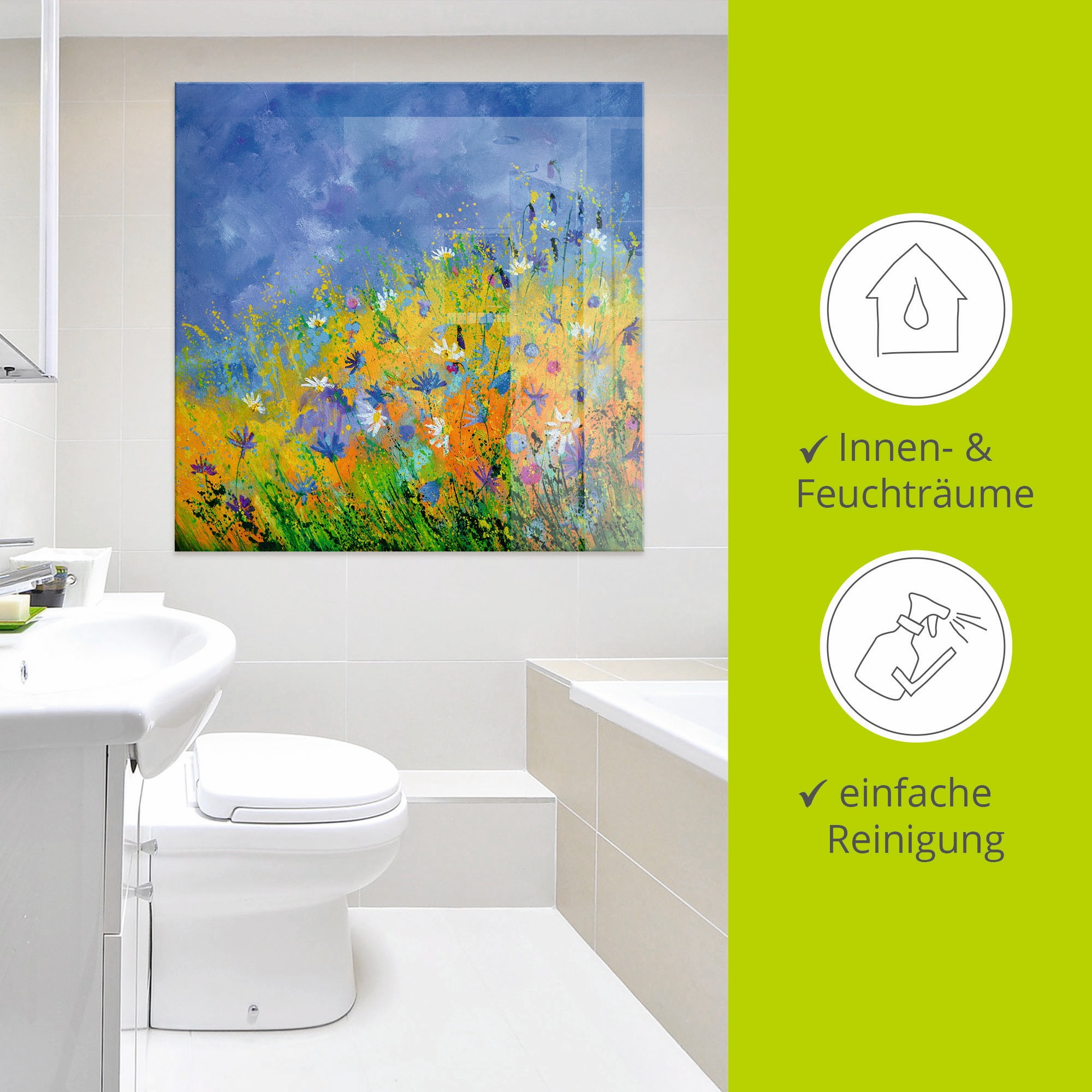 Artland Glasbild »Wildblumen«, Blumenwiese, (1 St.), in verschiedenen Grössen
