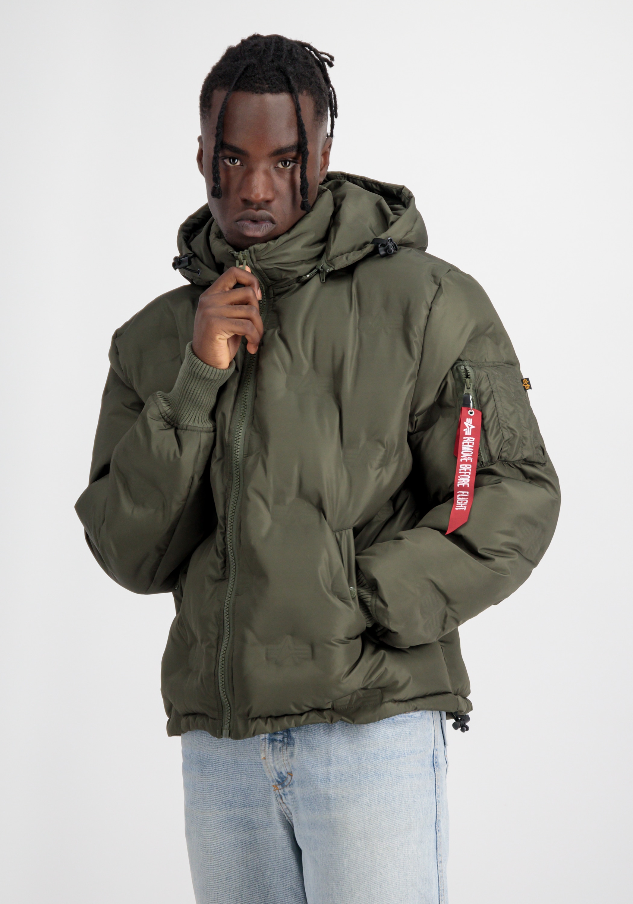 Alpha Industries Winterjacke »Alpha Industries Men - Cold Weather Jackets Hooded Logo Puffer«