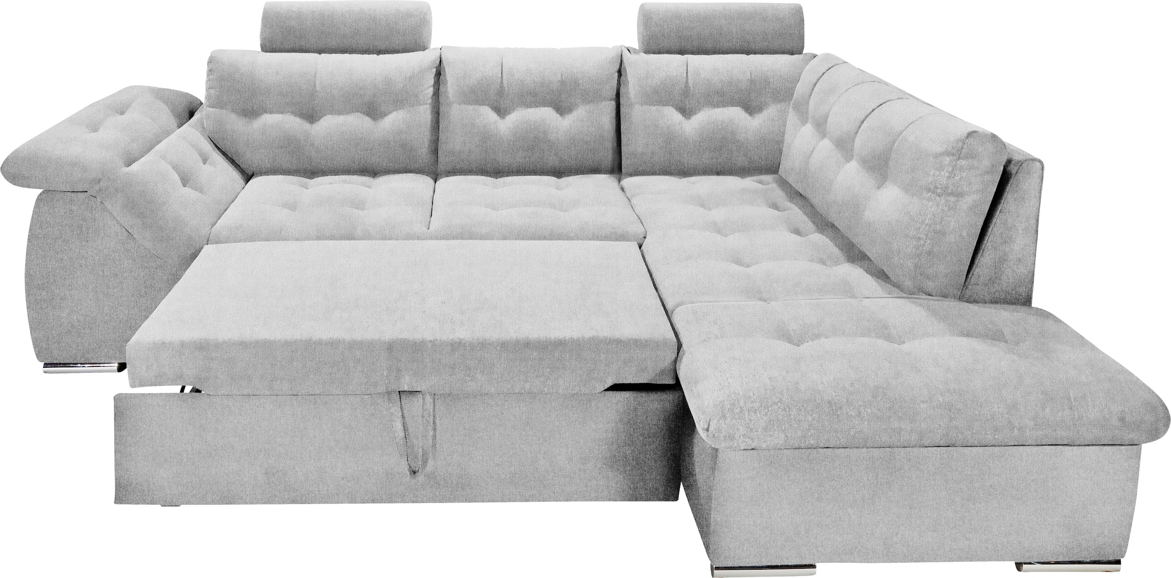 ED EXCITING DESIGN Ecksofa Oman, mit Bettfunktion, Bettkasten, Armteilverstellung und  Kopfstützen
