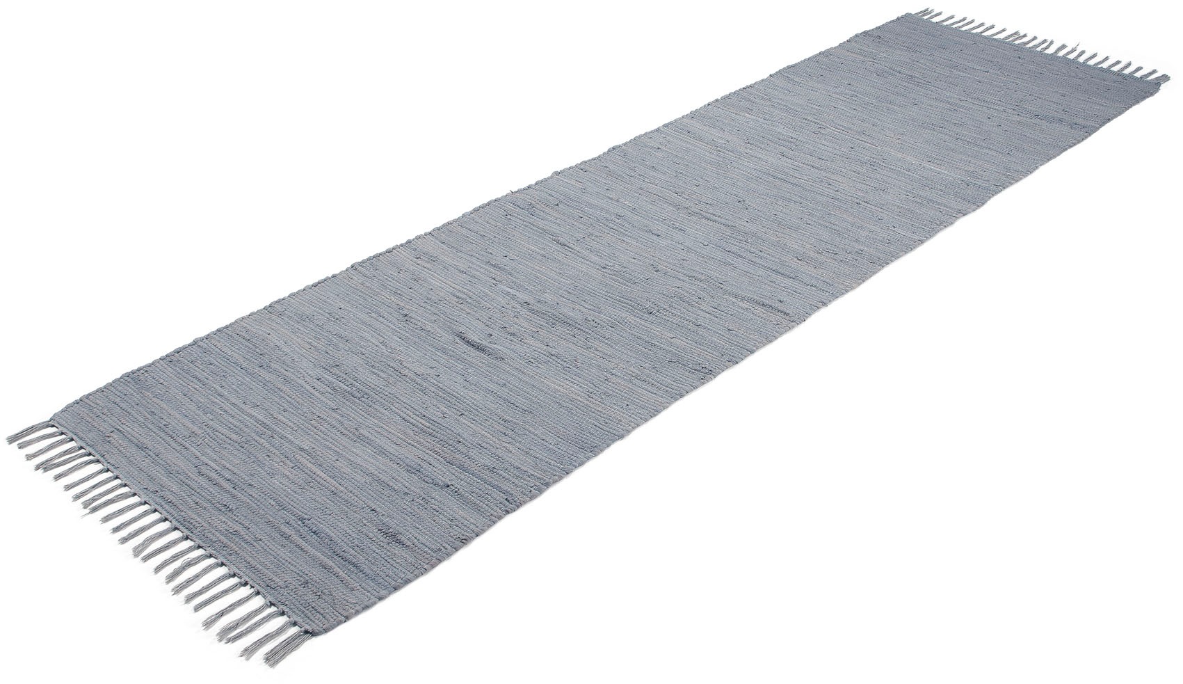 carpetfine Teppich »Kelim Chindi uni, auch als Läufer«, rechteckig, 5 mm Höhe, Wendeteppich, reine Baumwolle, handgewebt, Uni-Farben, mit Fransen