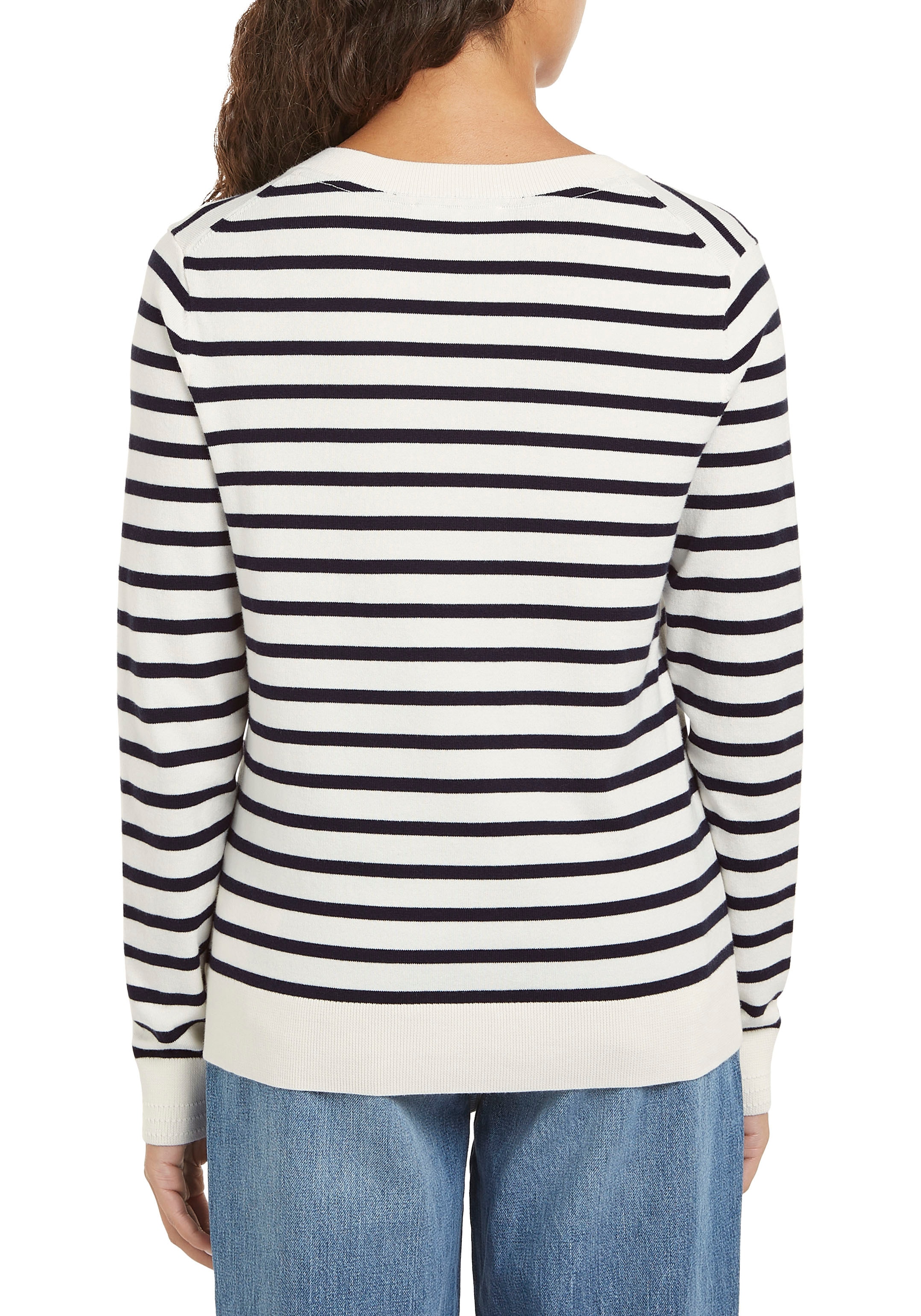 Tommy Hilfiger V-Ausschnitt-Pullover, mit Logo-Stickerei