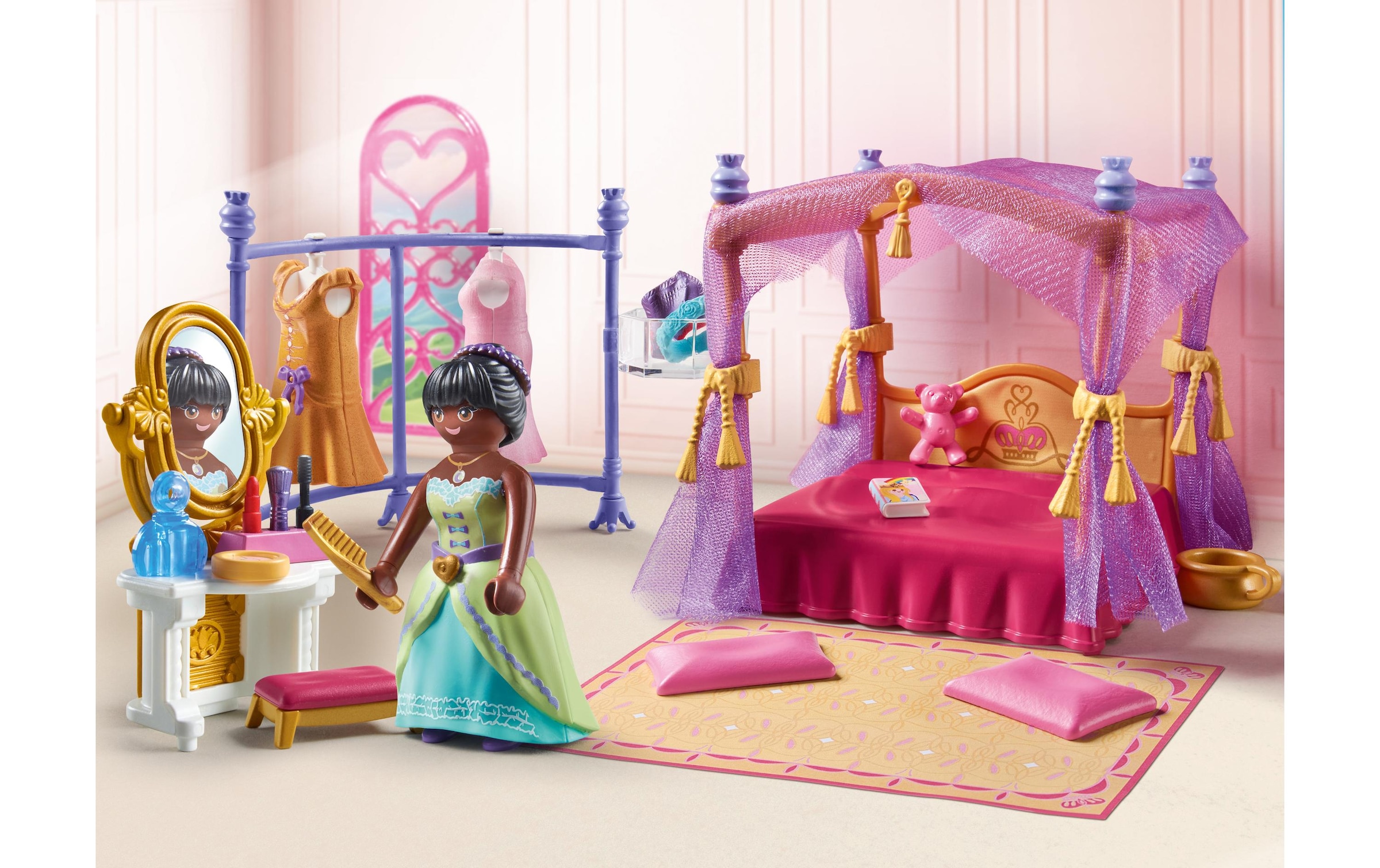 Playmobil® Spielbausteine »Princess Magic Prinzessinnen-Schlafzimmer mit Ankleide 71847«, (57 St.)