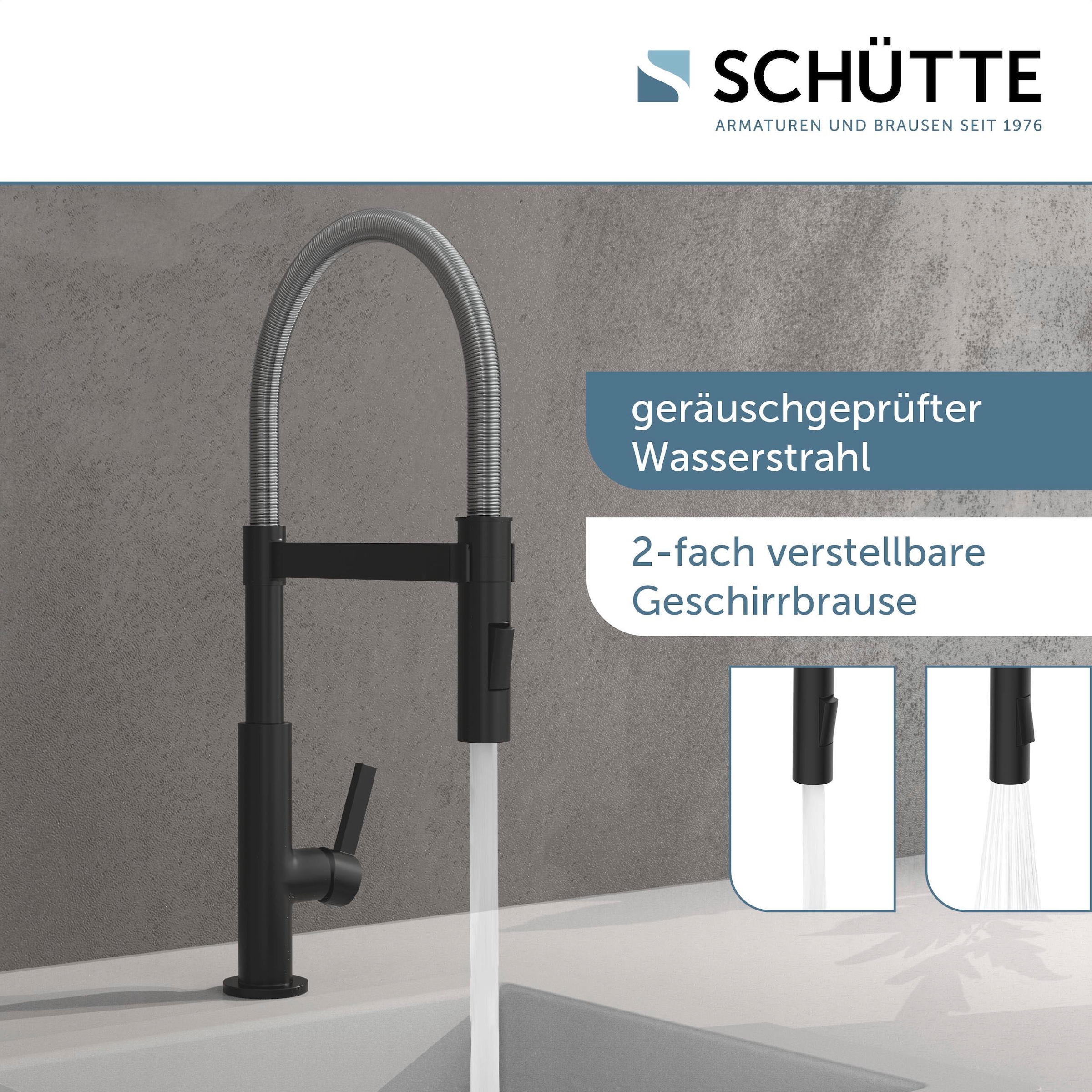 Schütte Hochdruck Spültischarmatur »MIAMI«, energiesparende Cold-Start-Funkt., 360° schwenkbar, 2-fach verstellbar
