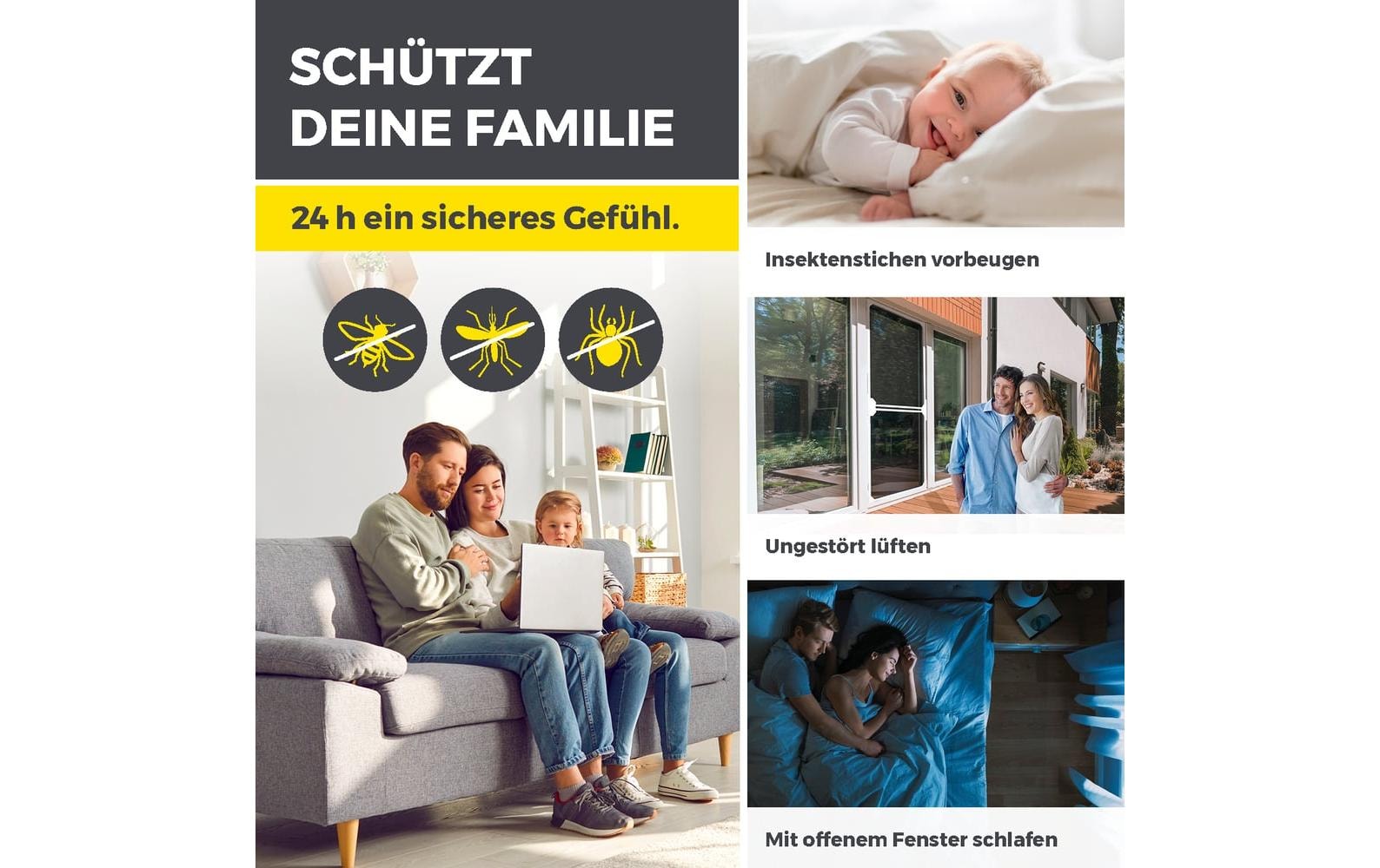 EASYmaxx Insektenschutz-Fensterrahmen