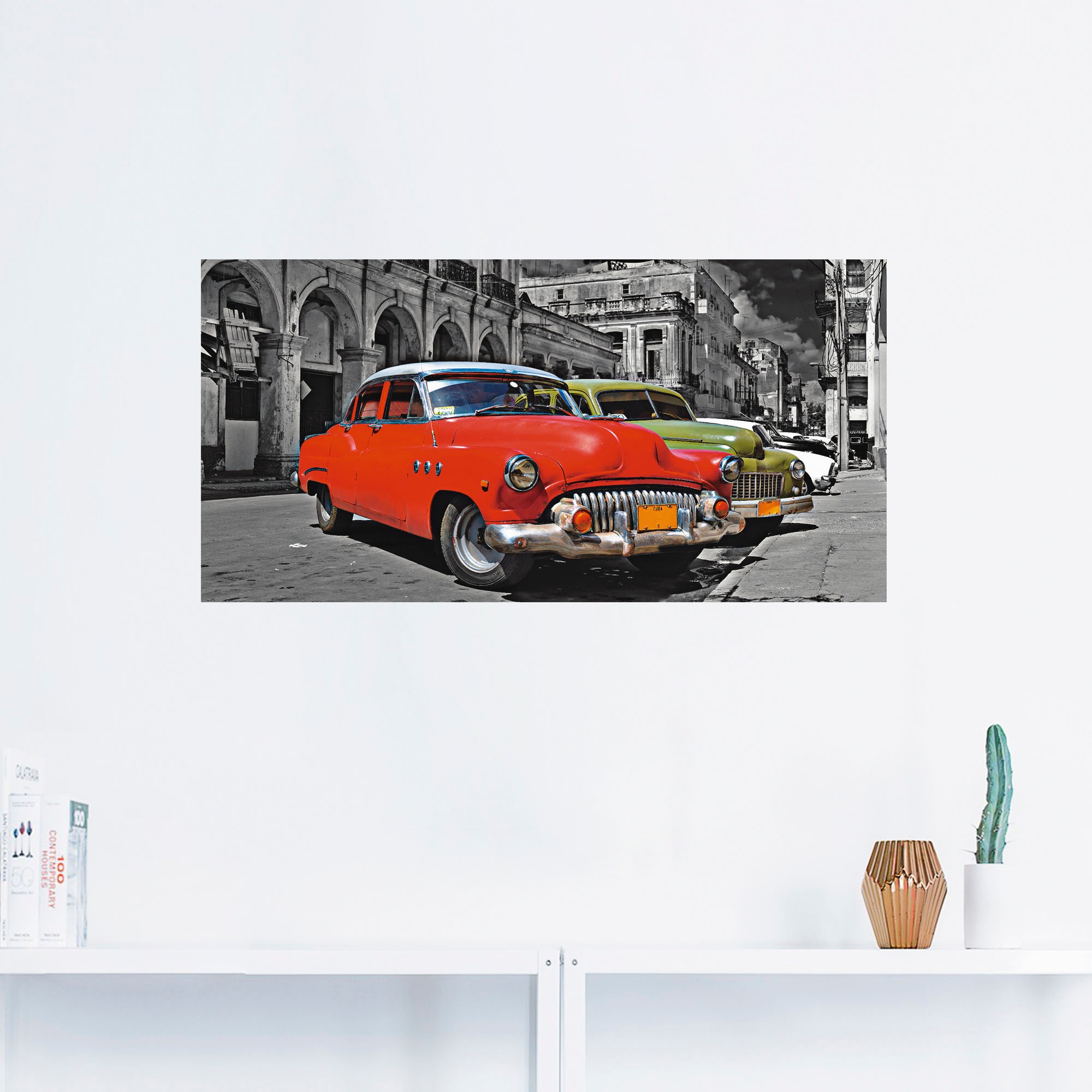 Artland Wandbild »Ansicht von bunten Havanna Autos«, Auto, (1 St.), als Alubild, Outdoorbild, Leinwandbild, Wandaufkleber, versch. Grössen