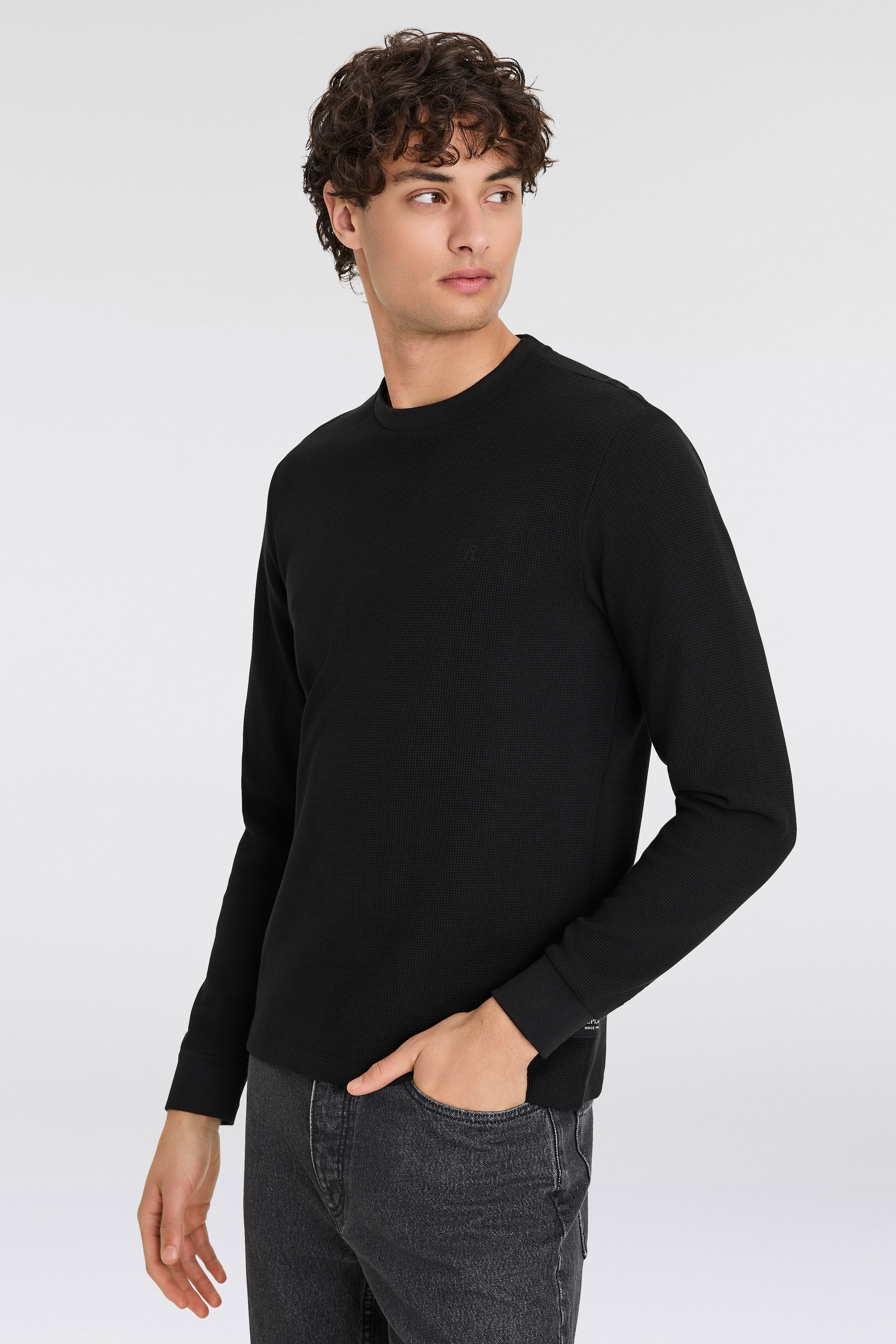 Replay Longsleeve Regular Fit, Rundhalsform