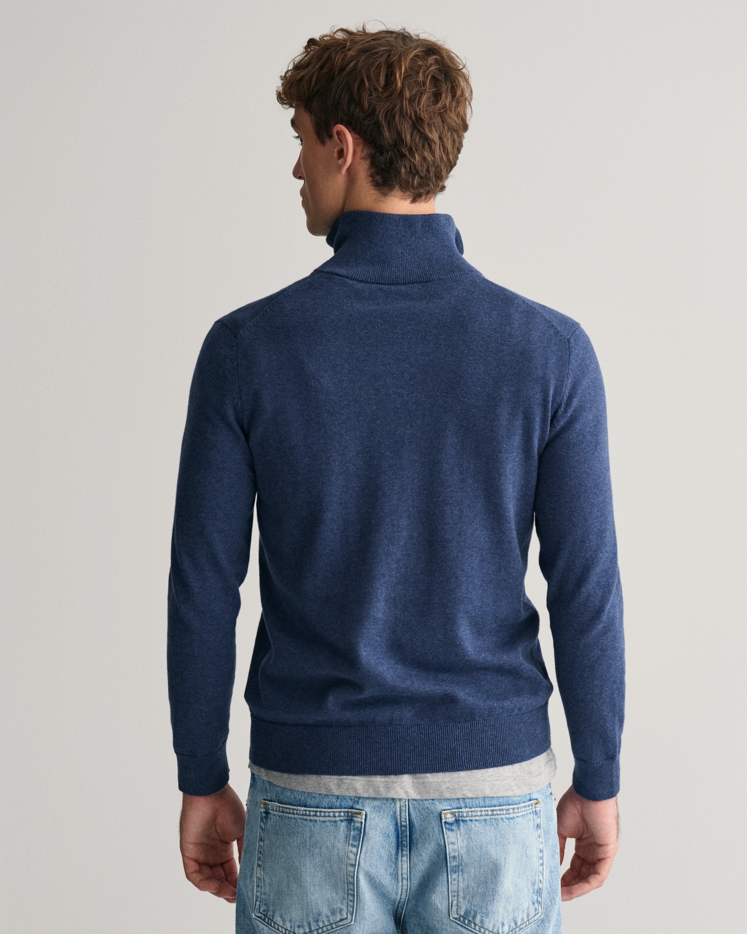 Gant Troyer »CLASSIC COTTON HALF ZIP«, mit gerippten Details