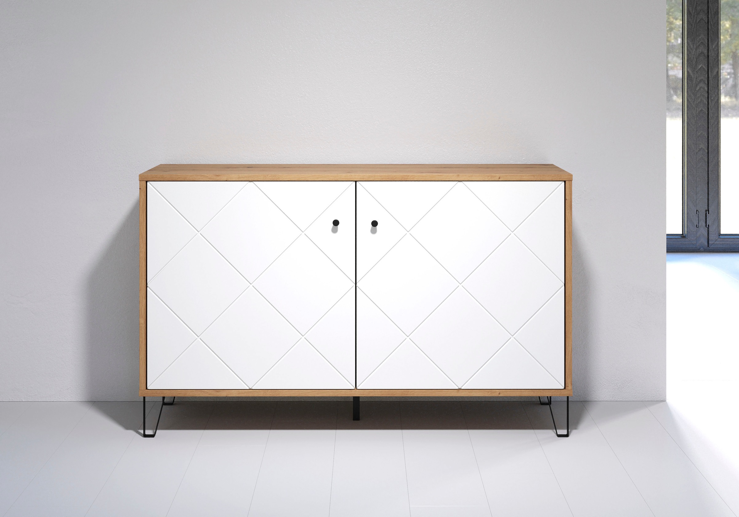 Home affaire Sideboard "Tarragona" Sideboard mit 2 Türen & Soft-Close - (B/T/H) 123/40/76 cm