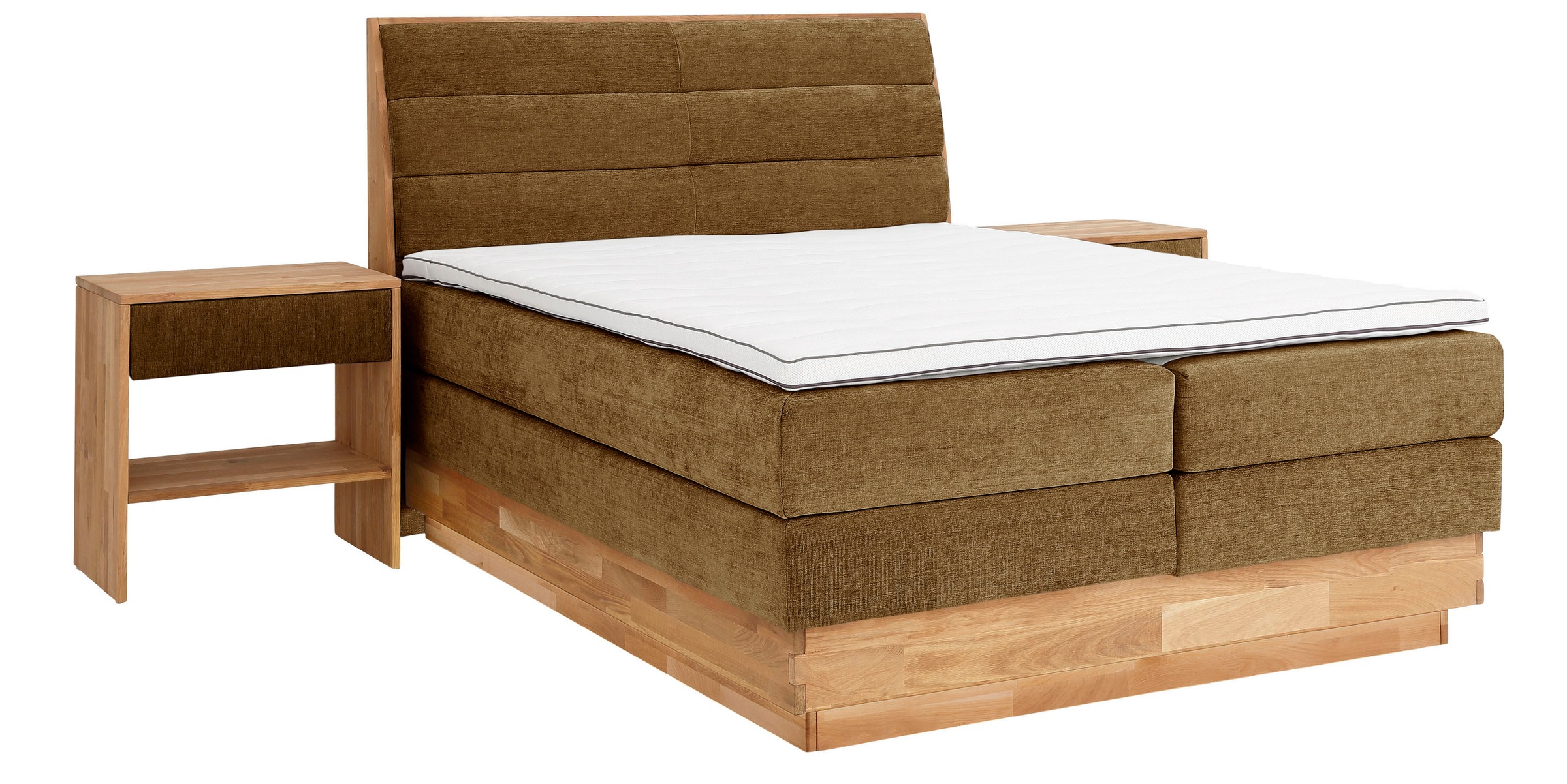 GOODproduct Boxspringbett »Jenna«, ohne LED-Beleuchtung, mit zertifizierten, recycelten Bezugsstoffen