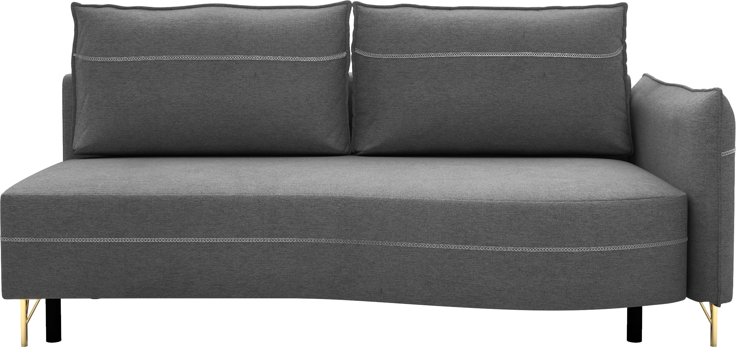 exxpo - sofa fashion Loungesofa »Ortis mit toller Kontrastnaht, Solitärmöbel, bequem, schmale Armlehne«, Schlafsofa mit Bettfunktion und Bettkasten, komfortabler Federkern