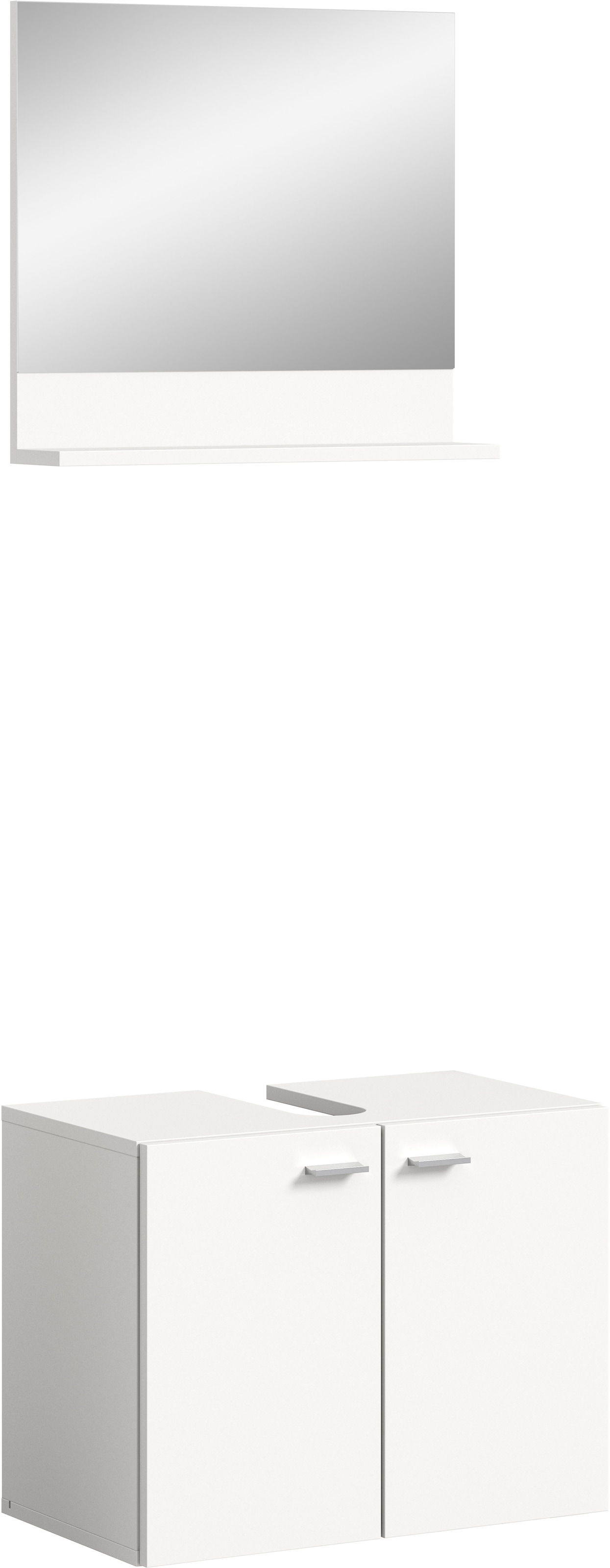 welltime Badmöbel-Set »Tampa, best. aus Waschbeckenunterschrank und Spiegel, Breite 57cm,«, (Set, 2 St.), 2-teilig, Bad-Möbel, Bad-Spiegel, Badschrank