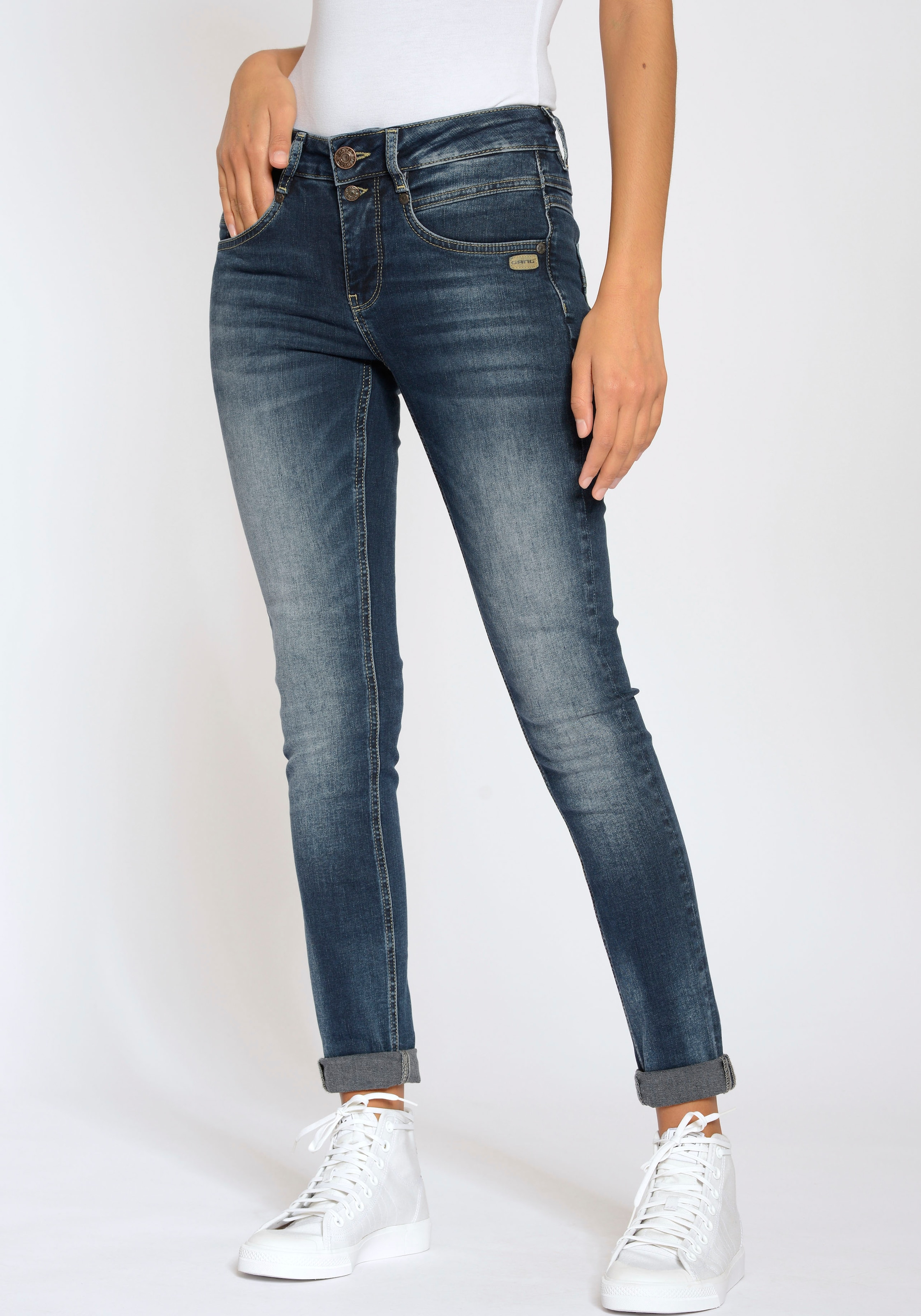 GANG Skinny-fit-Jeans »94MORA«, mit 3-Knopf-Verschluss und Passe vorne