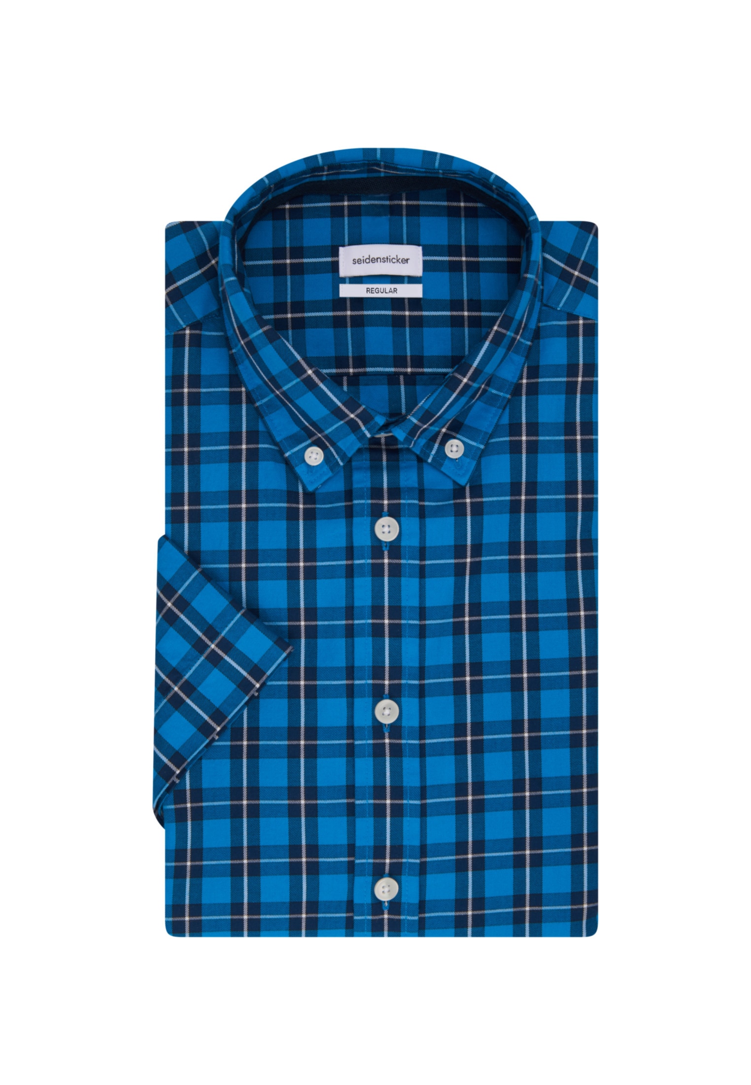 seidensticker Businesshemd »Schwarze Rose«, Regular Kurzarm Button-Down-Kragen Karo