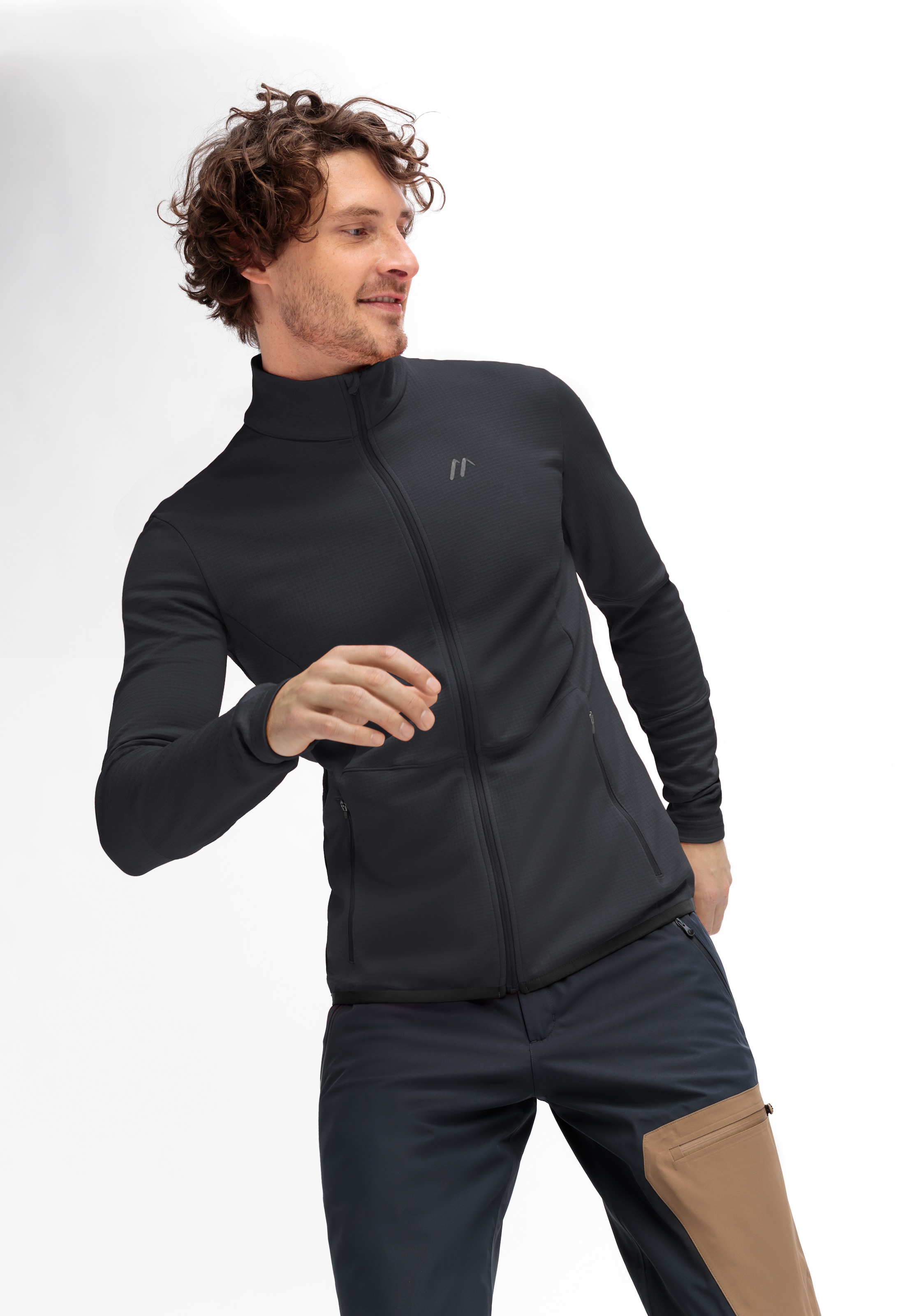 Maier Sports Fleecejacke »Sinaia M«, Herren Midlayer, atmungsaktiv und schnelltrocknend, Slim Fit