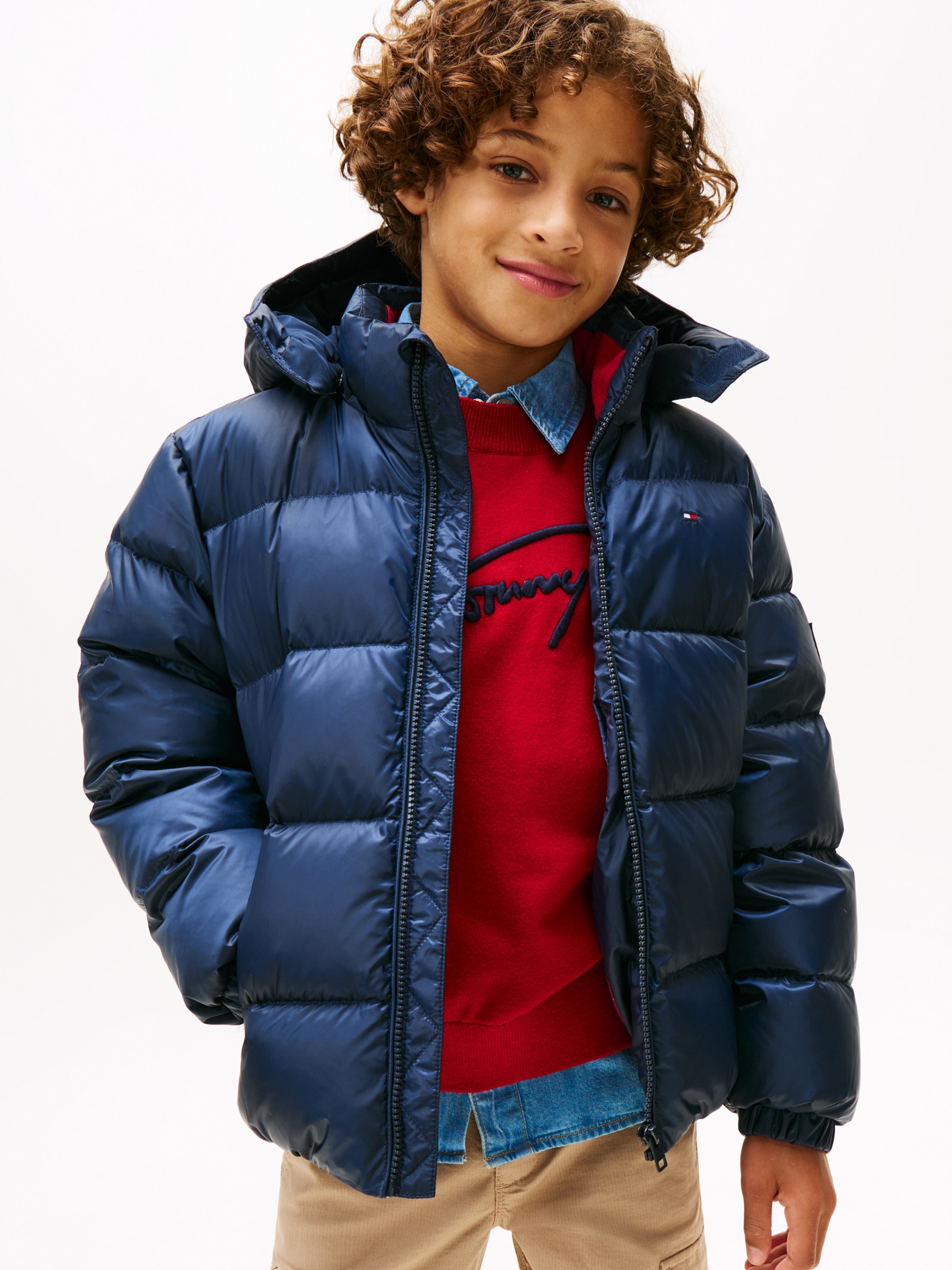 Tommy Hilfiger Steppjacke "ESSENTIAL DOWN JACKET" mit Kapuze Kinder bis 16 Jahre