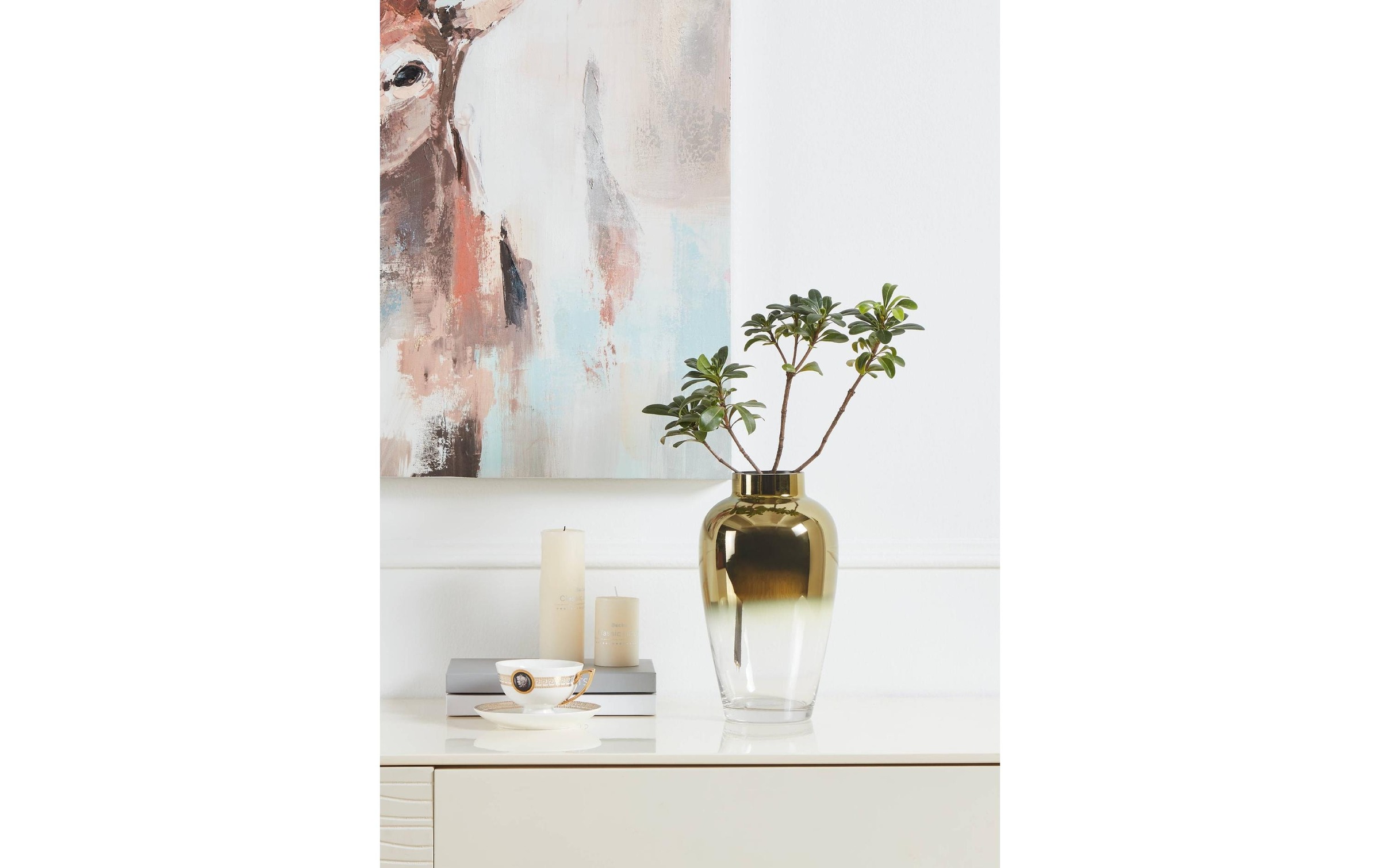 EGLO Dekovase »Vase Sirannana 27 cm, Goldfarben/Transparent«