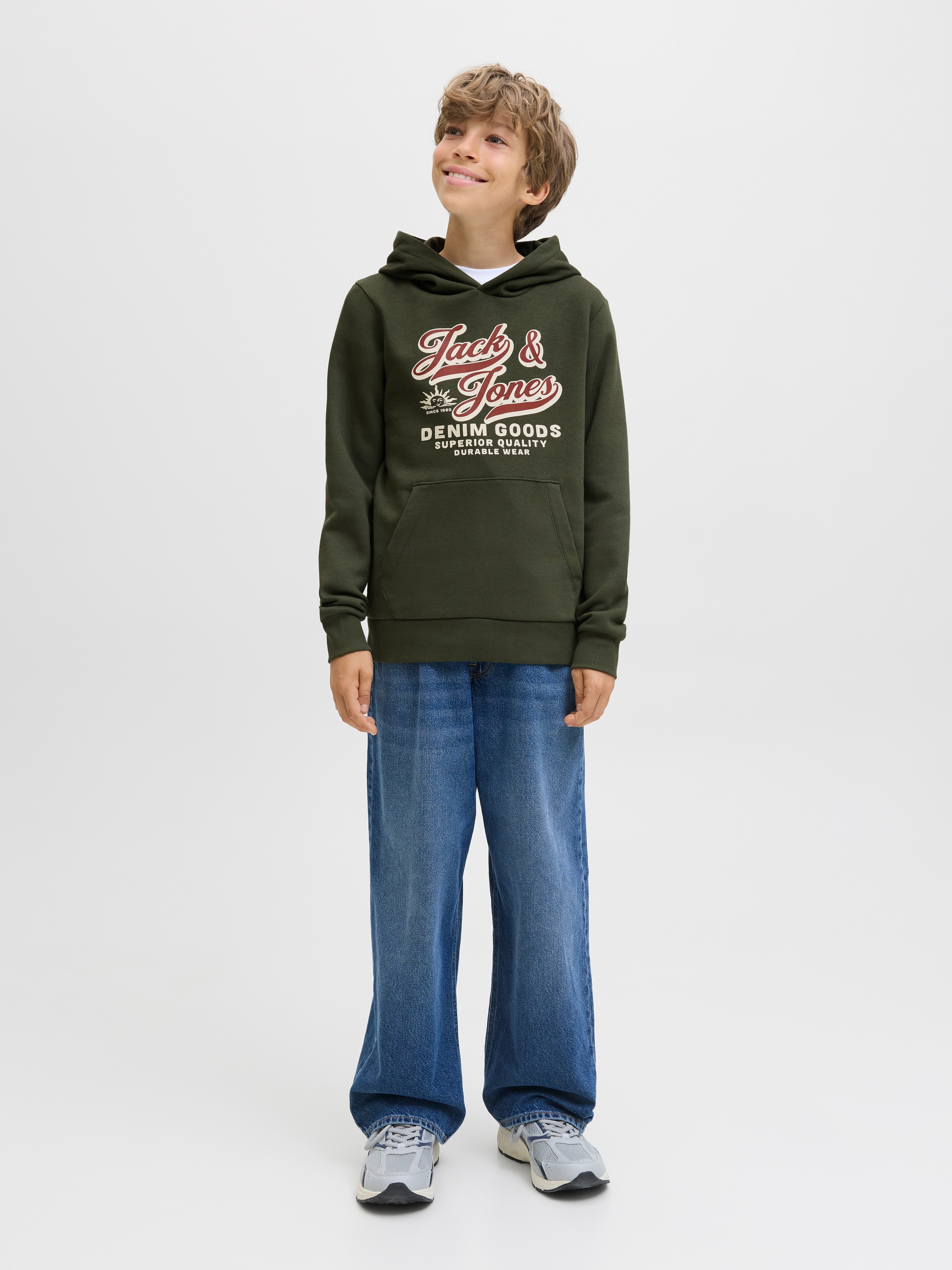 Jack & Jones Junior Kapuzensweatshirt »JJELOGO SWEAT HOOD 2 COL AW25 NOOS JNR«