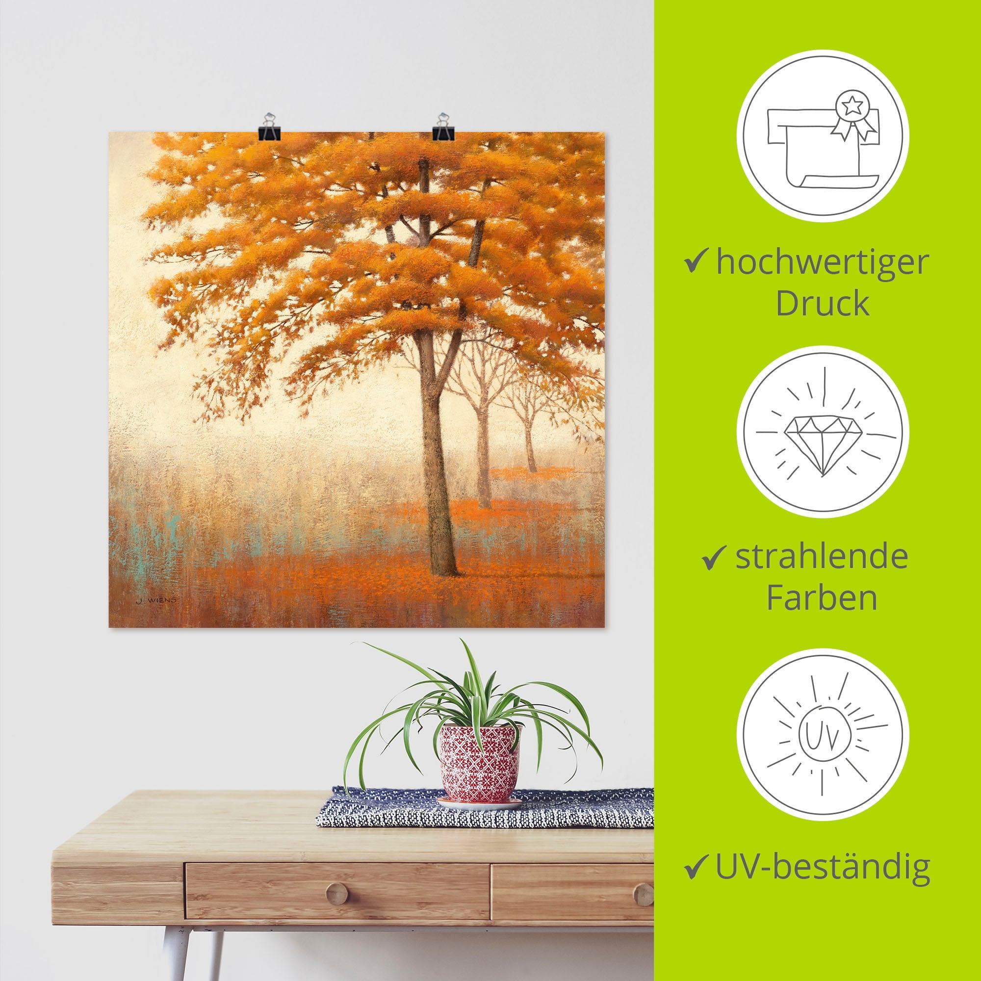 Artland Wandbild »Herbst Baum I«, Bäume, (1 St.), als Leinwandbild, Poster in verschied. Grössen