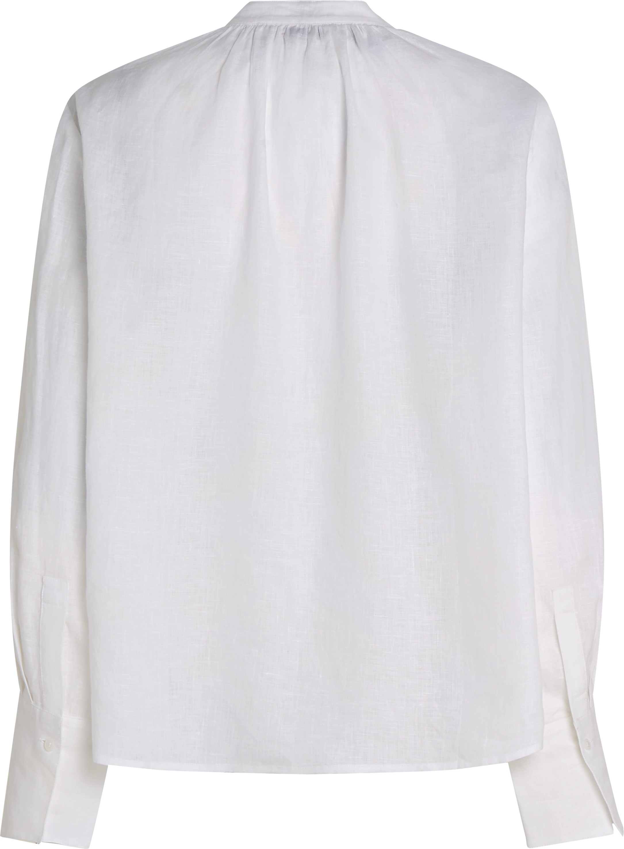 Tommy Hilfiger Klassische Bluse »ESS LINEN V-NECK BLOUSE«, mit Raffung,kühlendes Premium Leinen