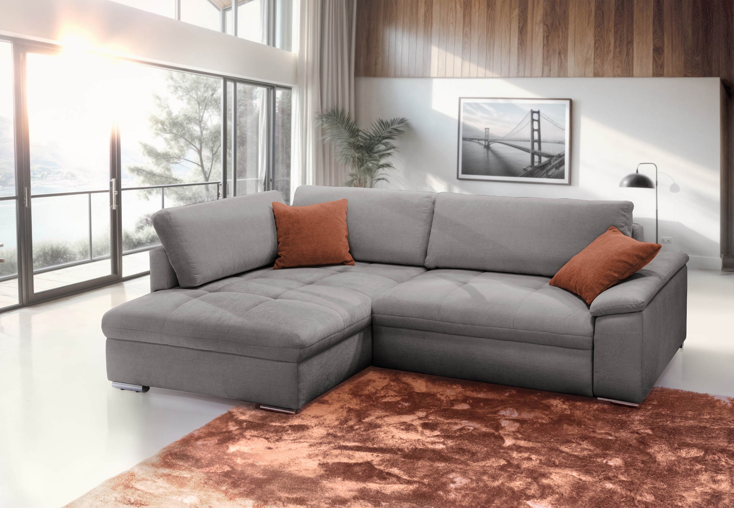 exxpo - sofa fashion Ecksofa »Casa Grande inkl. Bettfunktion, Bettkasten, OTTOs Choice, bequem«, L-Form, guter Sitzkomfort, grosse Liegefläche