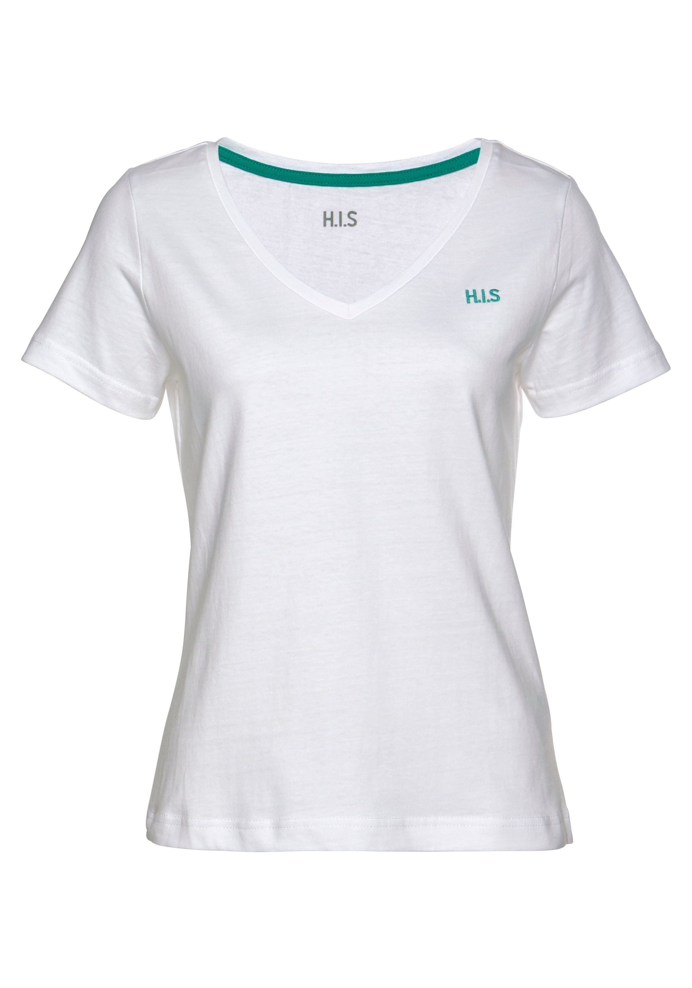 H.I.S T-Shirt »Essential-Basics«, hüftlange Passform, figurumspielender Schnitt, aus 100% Baumwolle