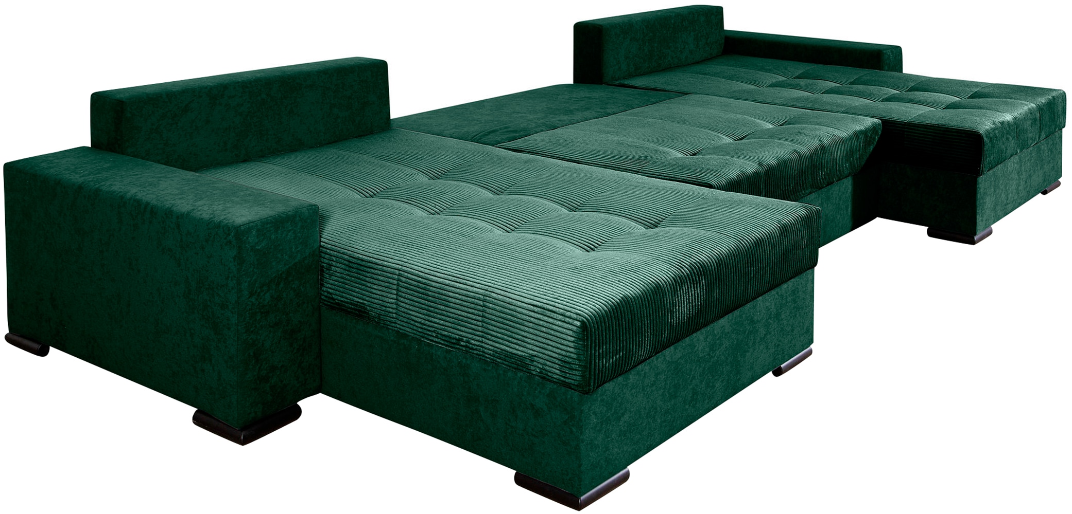 COLLECTION AB Wohnlandschaft »Josy XXXL-Relax U-Form, B: 352 cm«, mit Bettfunktion, Bettkasten & 2 Nackenkissen, Federkern