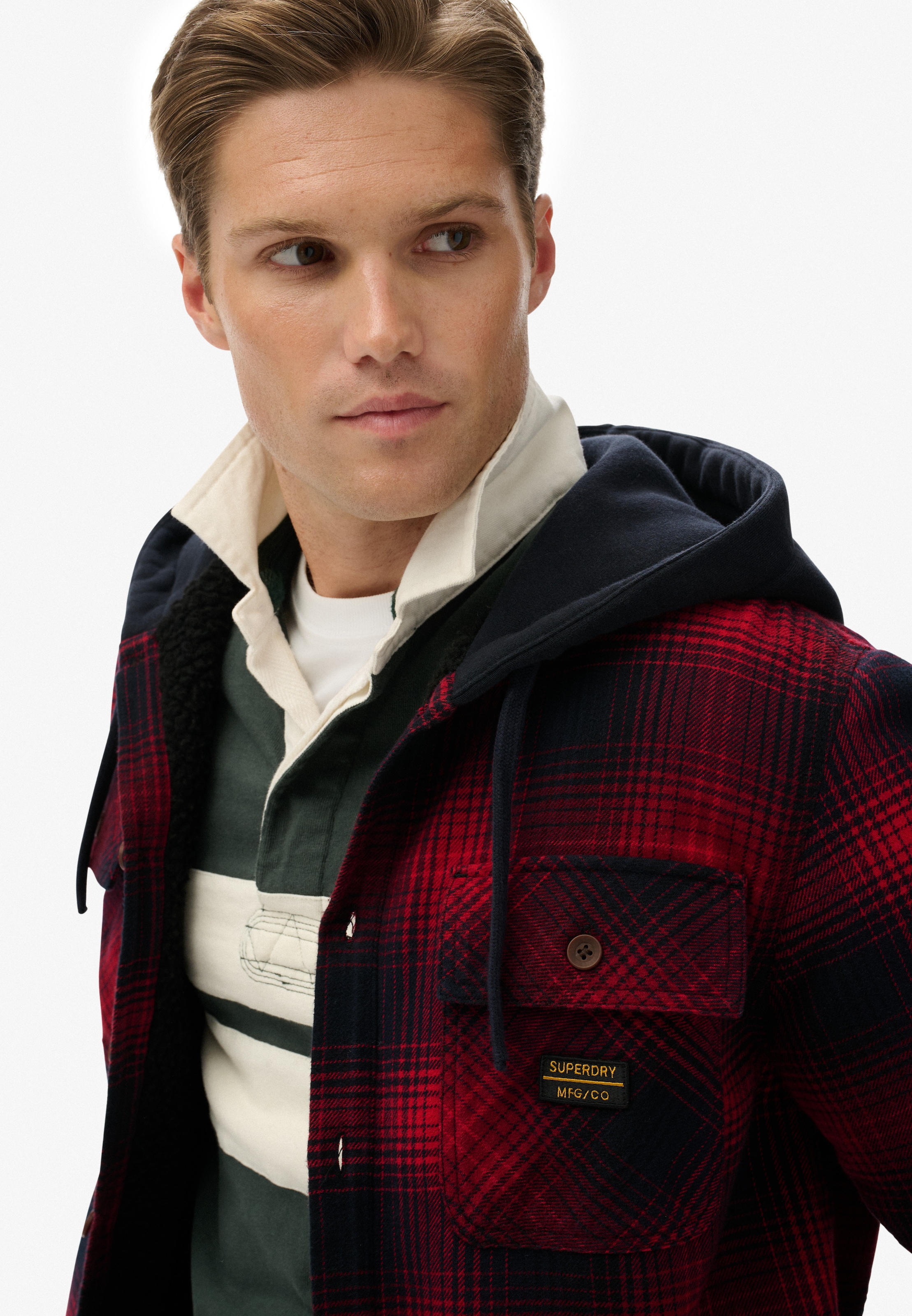Superdry Langarmhemd »SURPLUS HOODED CHECK SHIRT«