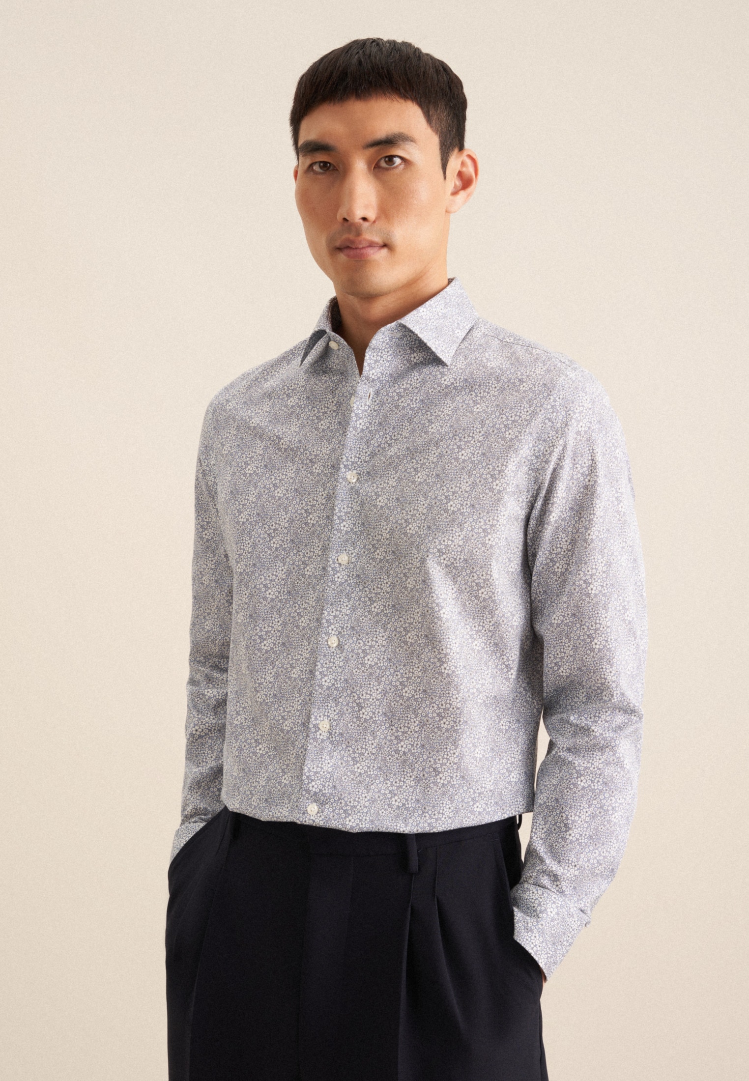 seidensticker Businesshemd »Slim« Slim 1/1 Kentkragen Floral
