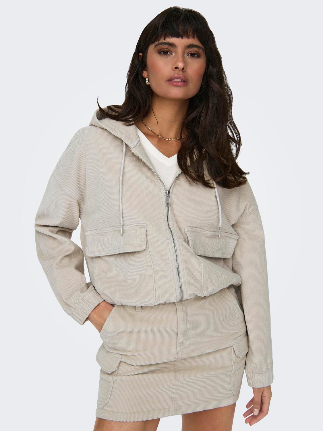 ONLY Cordjacke »ONLKENZIE L/S CORD JACKET PNT NOOS«, mit Kapuze