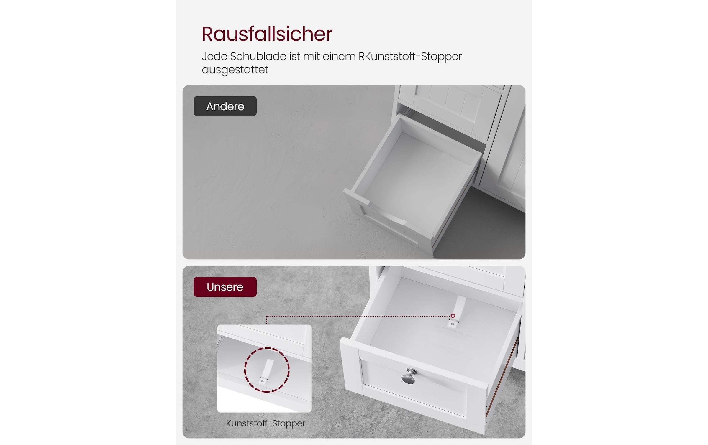 VASAGLE Kommode »Cabinet, MDF, 60 x 80 cm«
