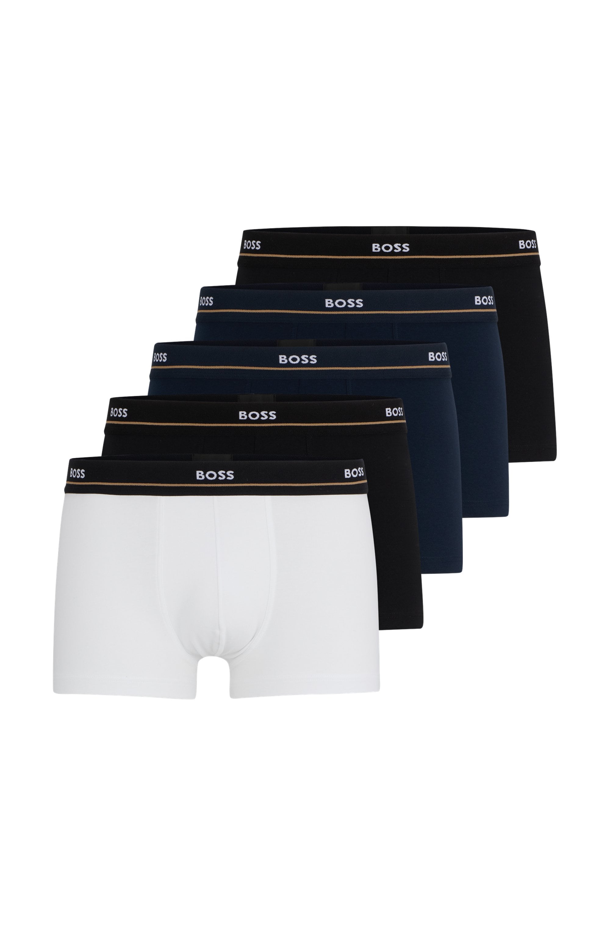 BOSS Trunk »Trunk 5P Essential« Packung, 5er Pack, 5 Stk. mit modischem, teilweise kontrastfarbenen BOSS Logo-Elastikbund