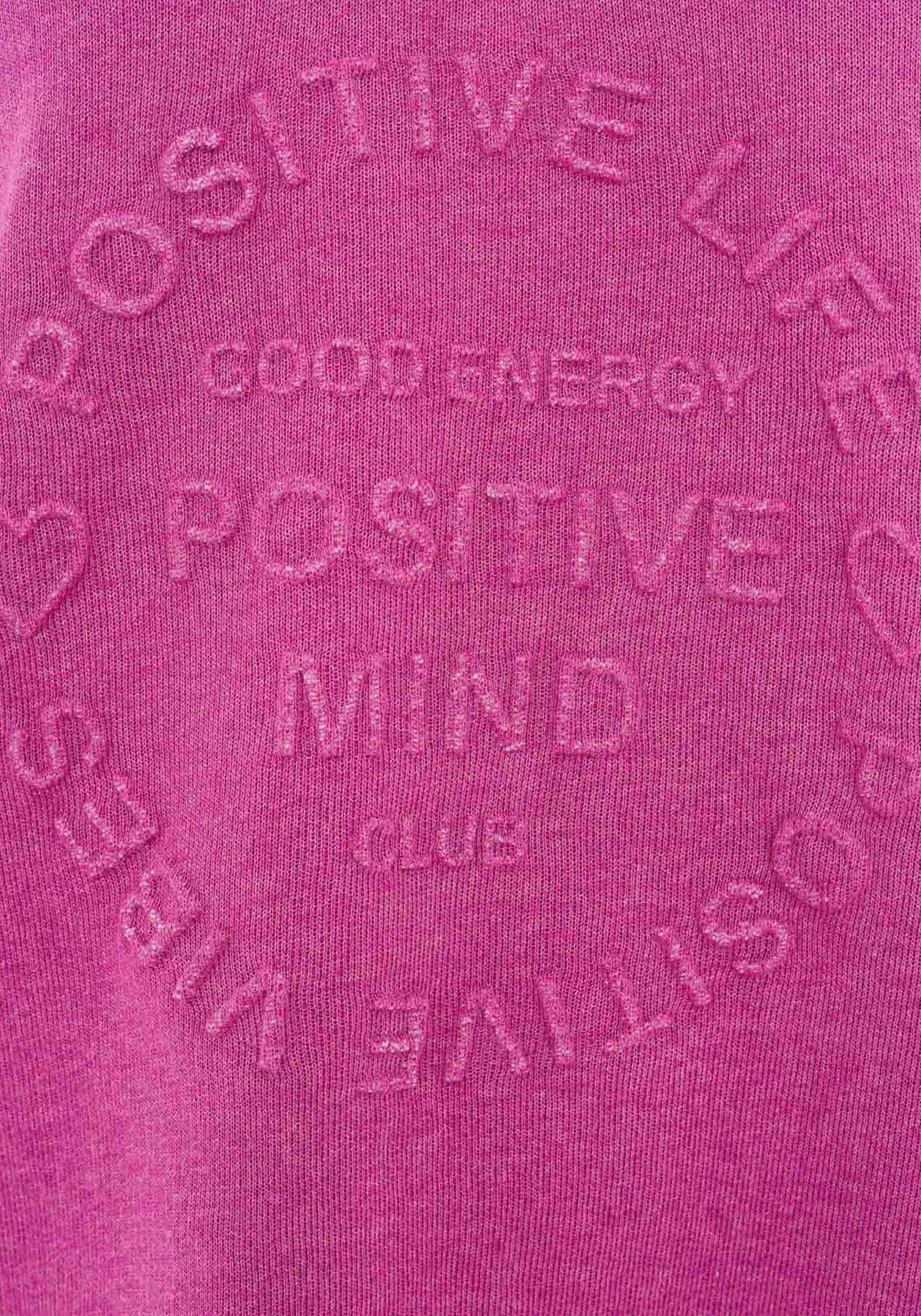 Zwillingsherz Sweatshirt »"Positive Mind"«, ausgefranster V-Ausschnitt, Used Look, Langarm, Schriftzug