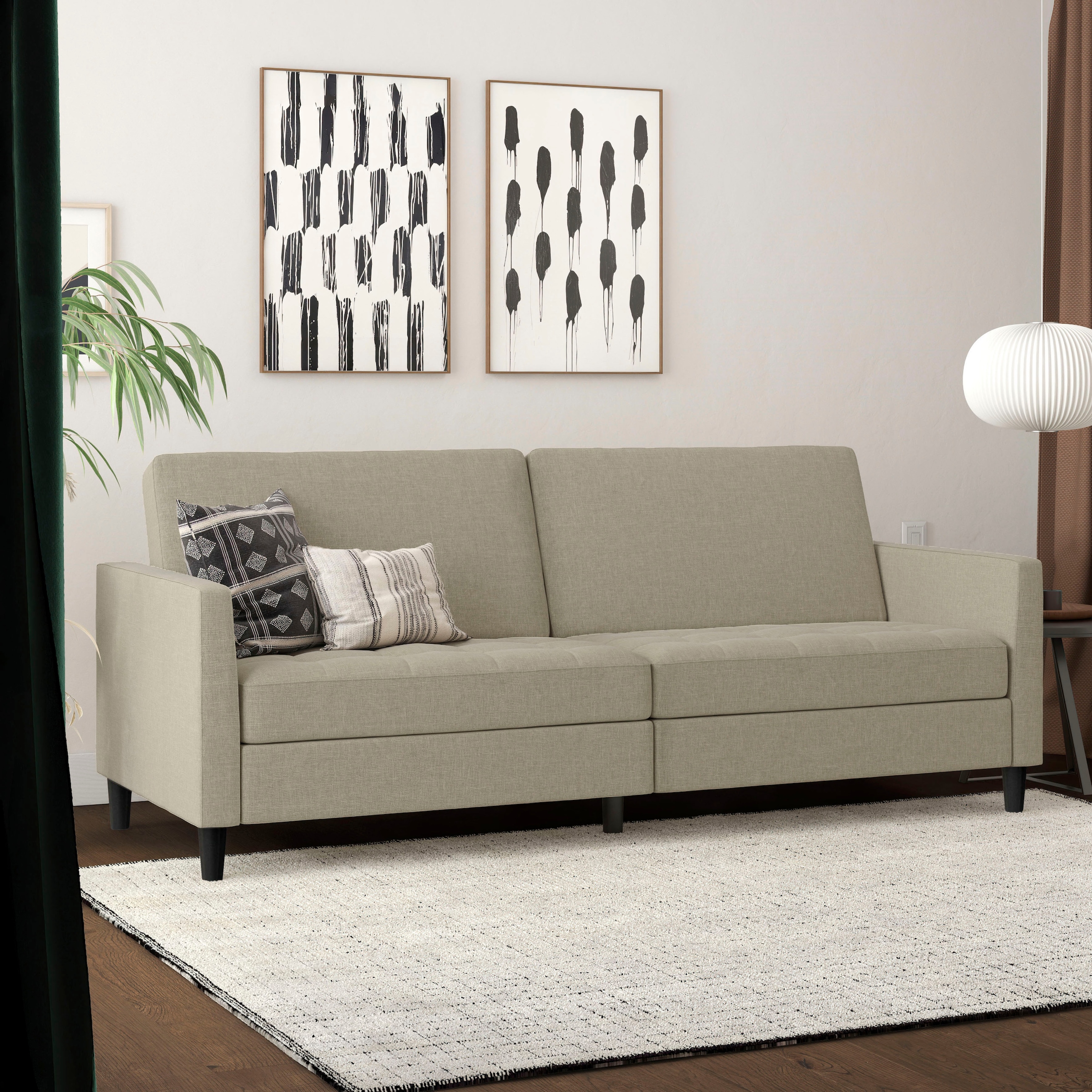 Dorel Home 3-Sitzer »Presley«, Sofa mit Bett-Funktion und verstellbarer Rückenlehne