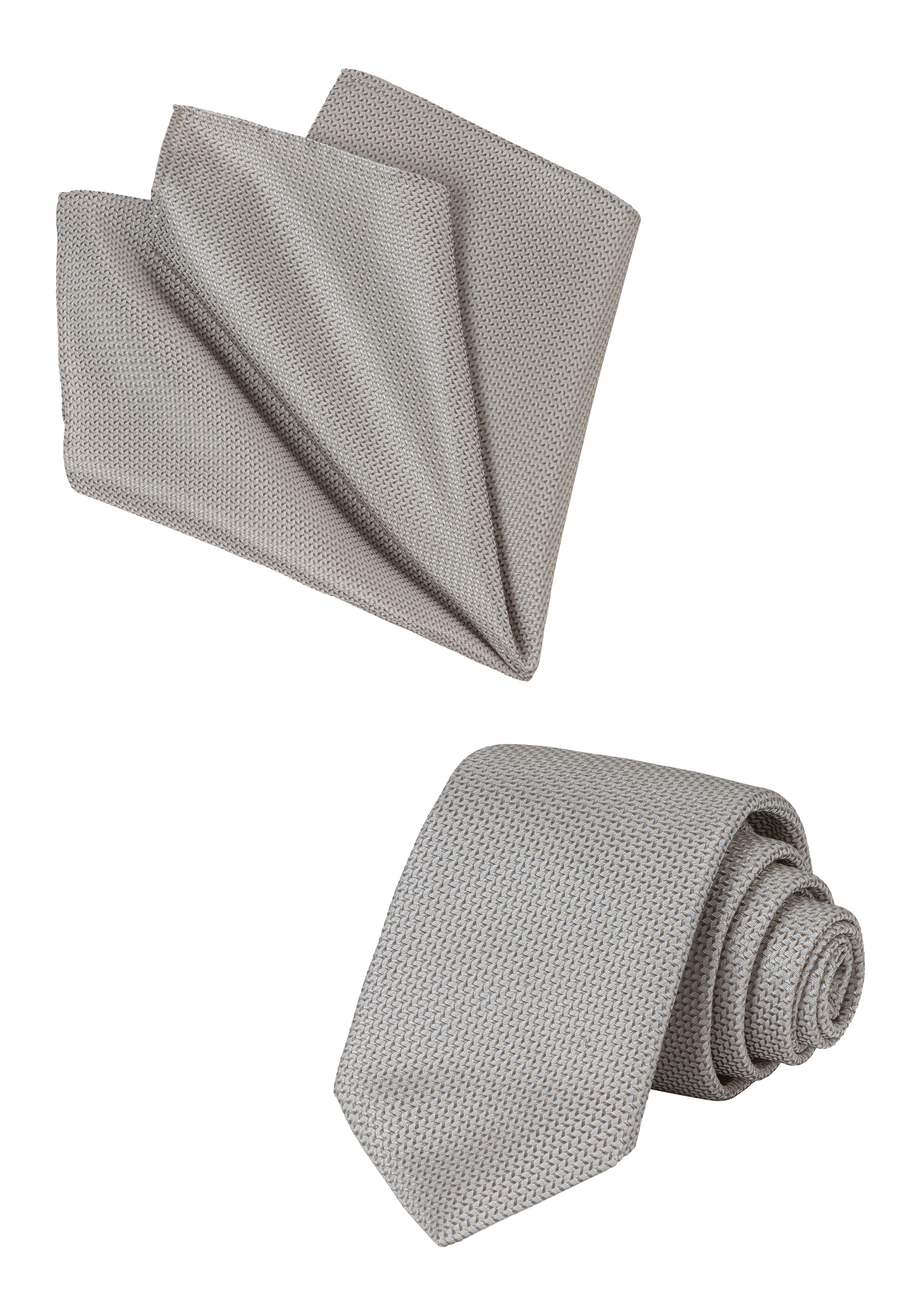 BOSS Krawatte Set, 2 Stk. Set Einstecktuch und Krawatte. mit Strukturmuster Classic Premium