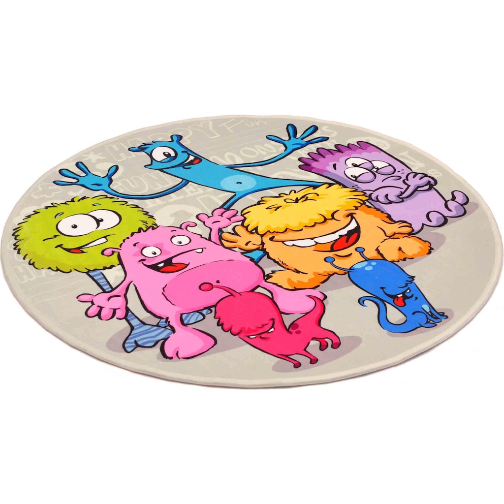 Böing Carpet Kinderteppich »Lovely Kids 417«, rund, Motiv Aliens, Kinderzimmer