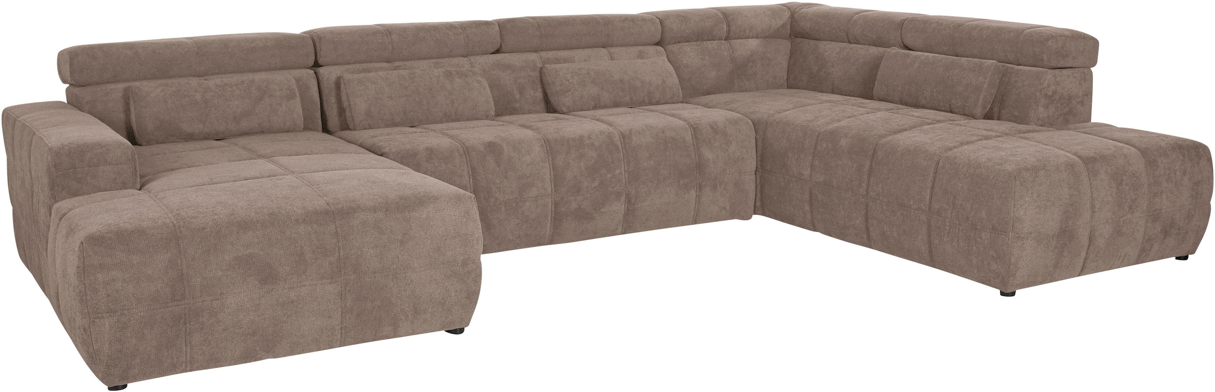 DOMO collection Wohnlandschaft Brandon viele Bezugsarten, incl. Nierenkissen, mit Kopfteilverstellung, wahlweise Sitztiefenverstellung