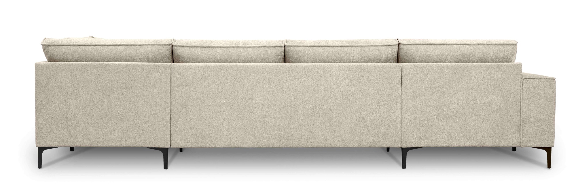 Places of Style Wohnlandschaft »XXL Sofa Oland, Struktur, Flachgewebe, Luxus-Microfaser, Boucle«, U-Form, 345 cm, Wellenunterfederung, Skandi-Design, Metallfüsse