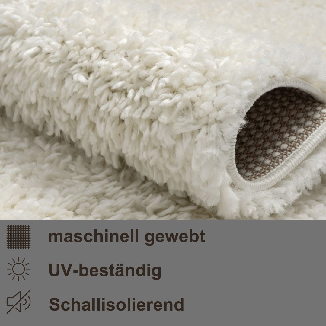 Myflair Möbel & Accessoires Teppich »My Shaggy«, rund, Shaggy, Uni Farben, leicht glänzend, Microfaser, extra flauschig
