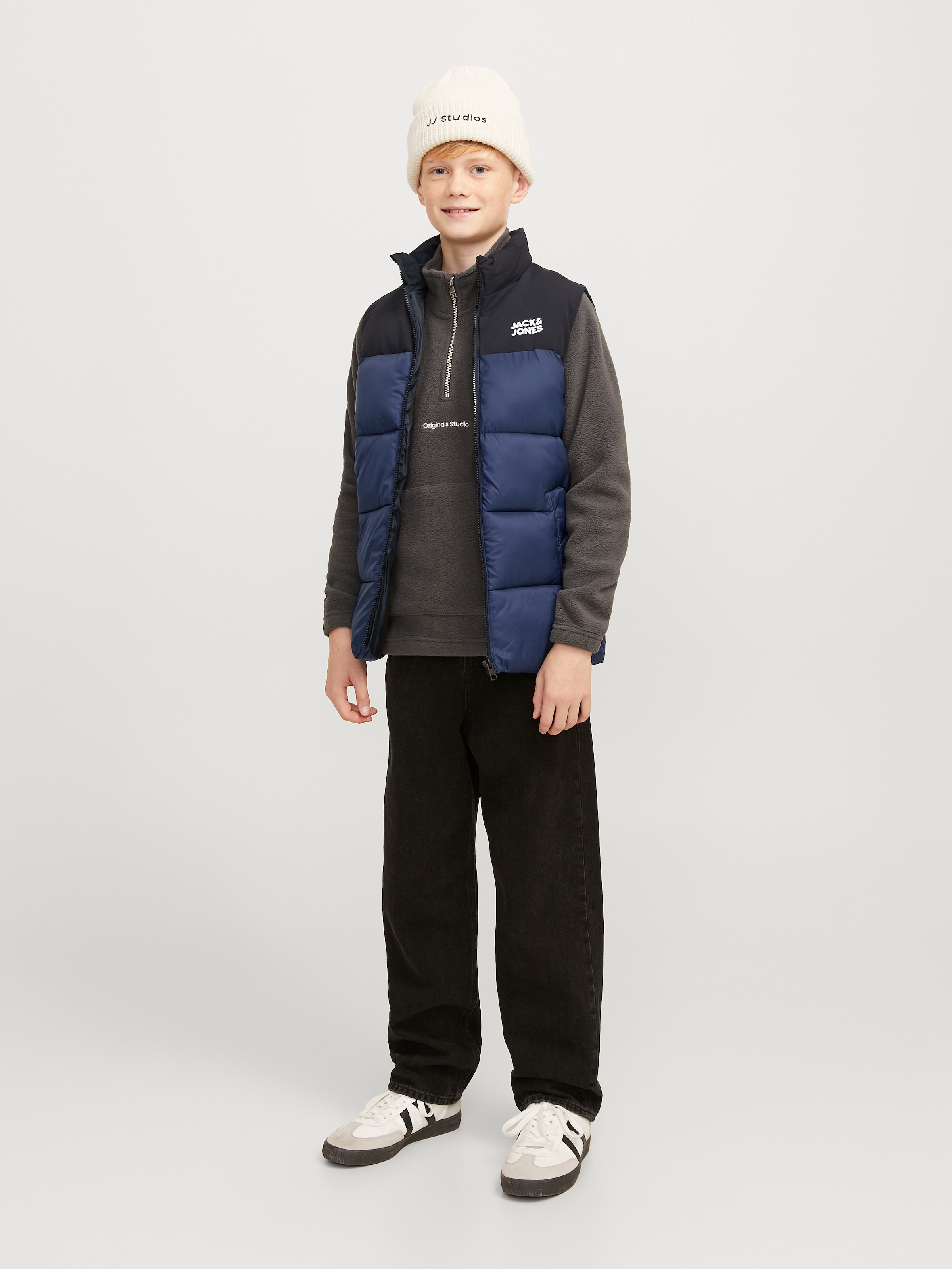 Jack & Jones Junior Kurzweste »JJETOBY einfach kombinierbar, gefüttert, stylisch«, colorblocking, casual, regular fit, Stehkragen