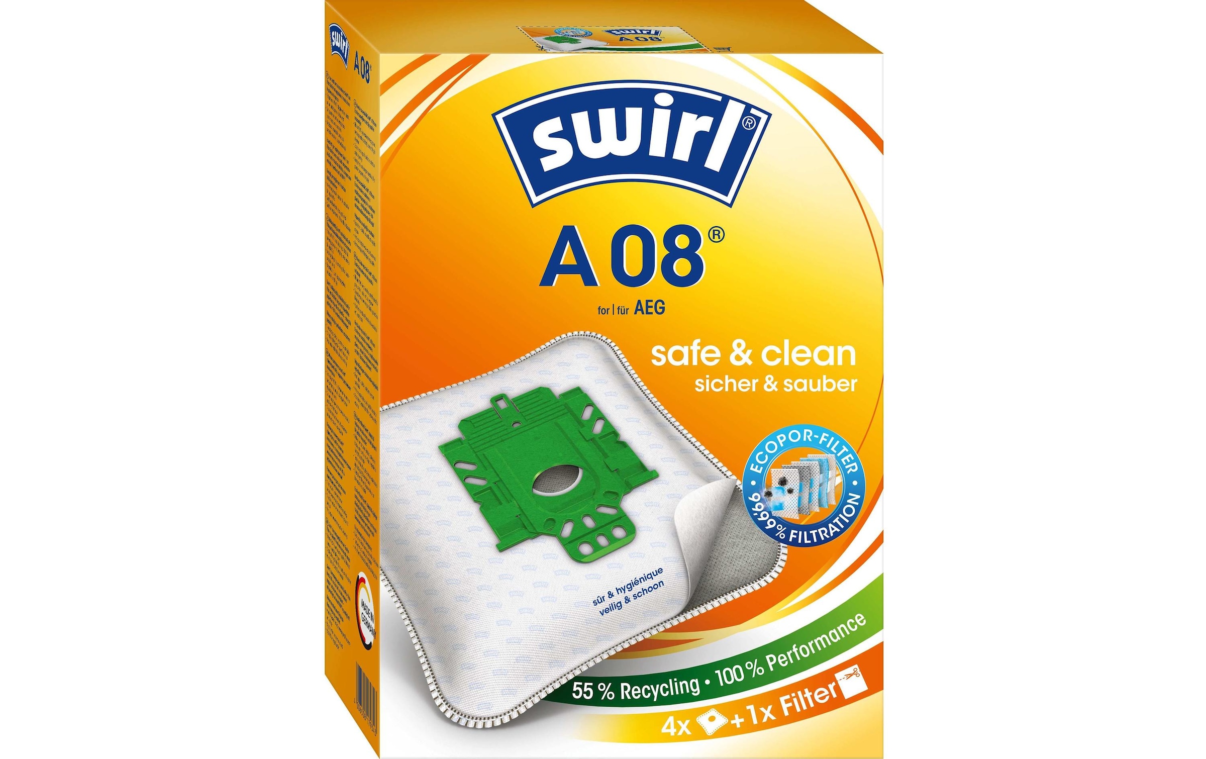 Swirl Staubsaugerbeutel »A 8 4 Stück«, (4 St.)