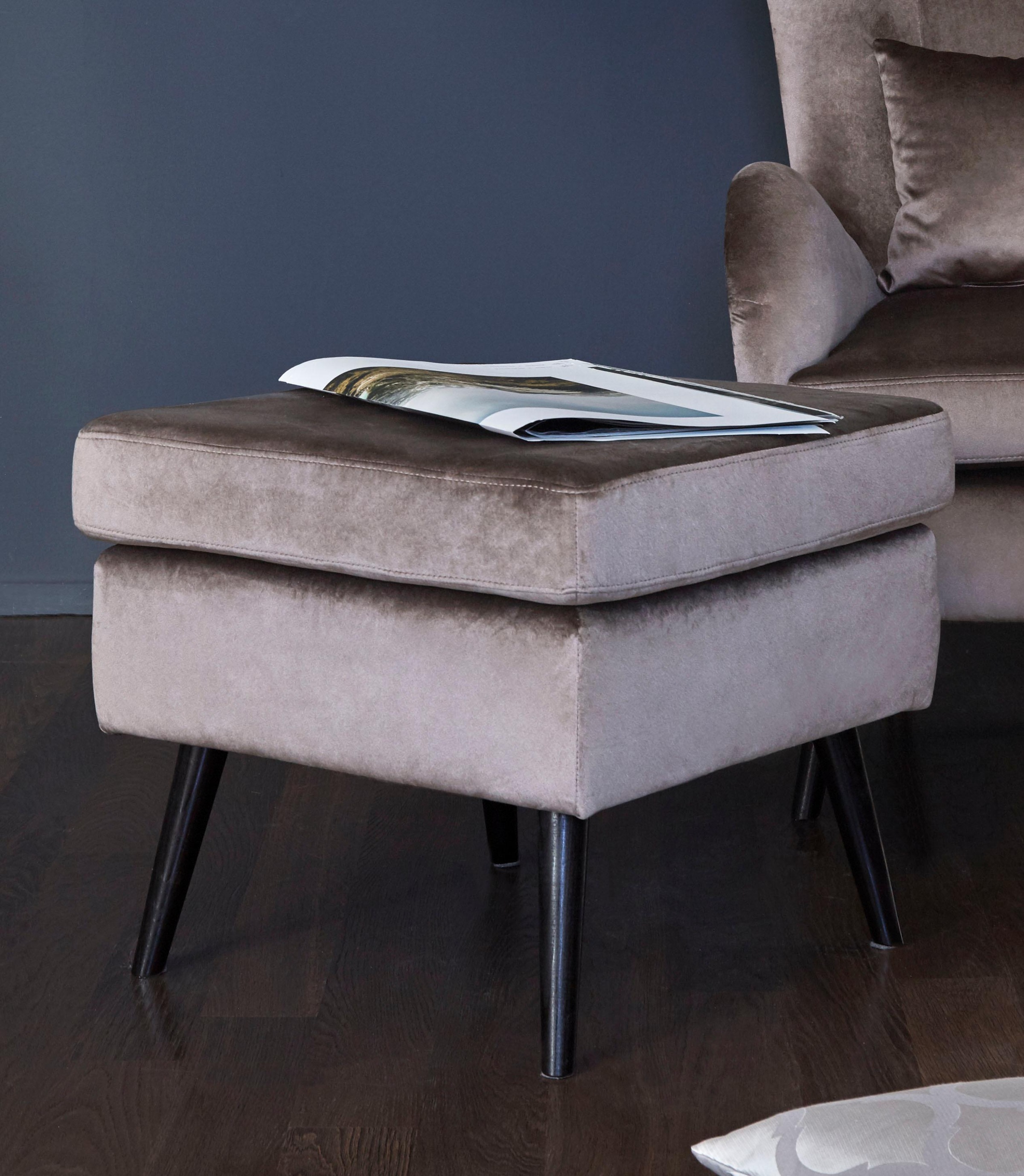 Guido Maria Kretschmer Home&Living Hocker »Salla«, Bezug auch in Luxus-Microfaser in Teddyfelloptik