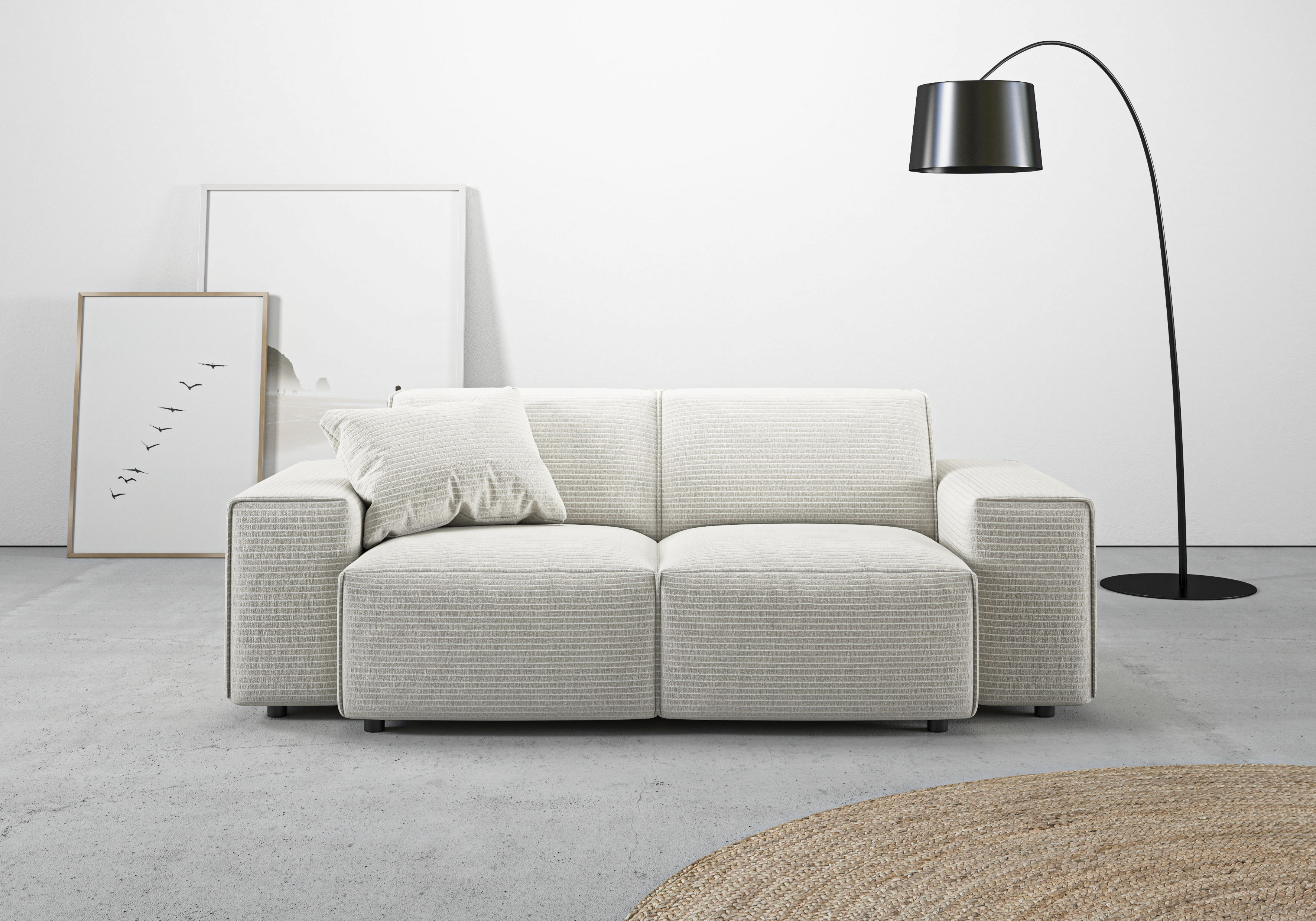 Home affaire 2-Sitzer "Glimminge auch in Breitcord + Feincord + Easy care-Bezug" besondere Kedernähte, Zierkissen