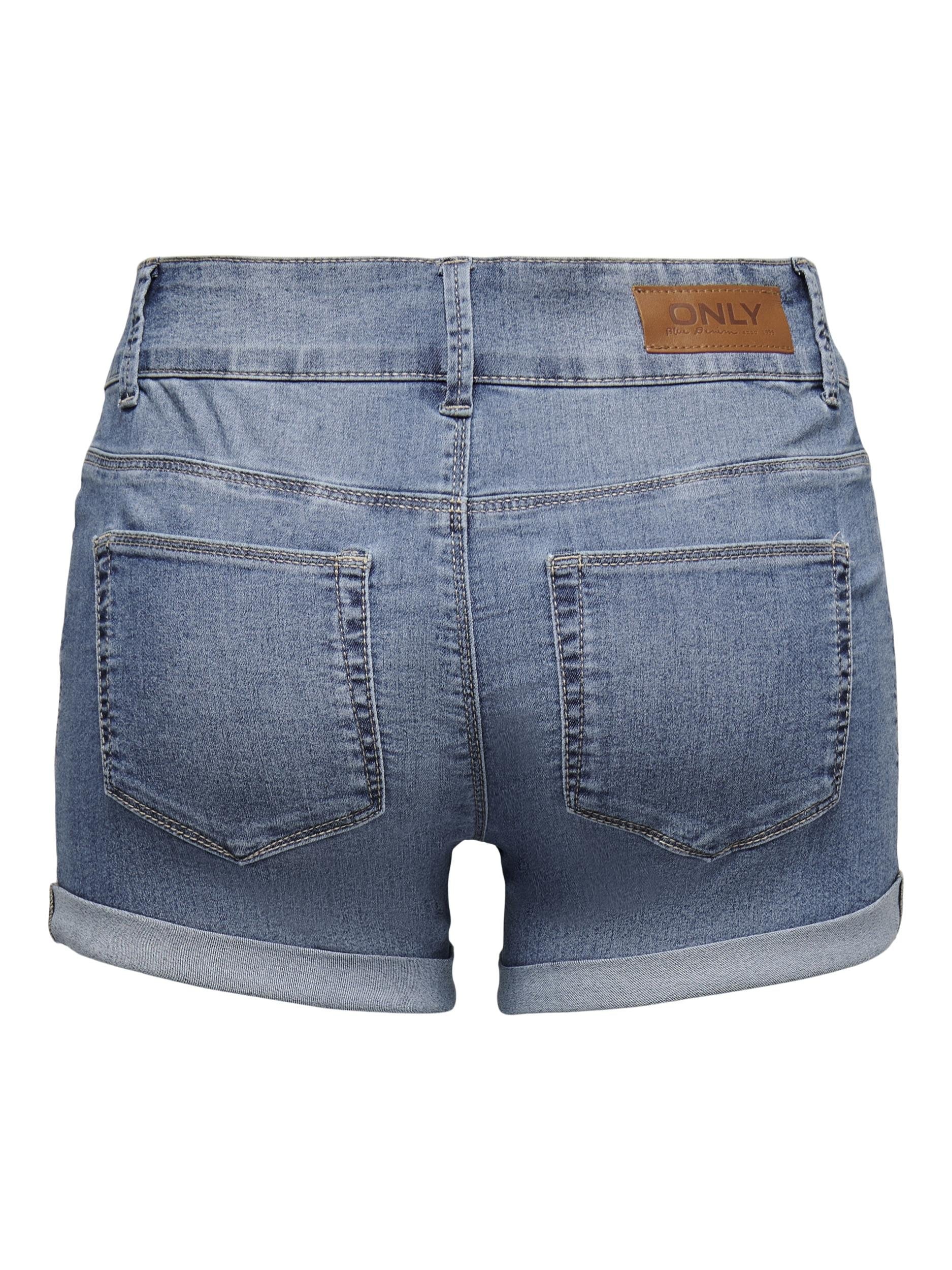 ONLY Jeansshorts »ONLCARMEN REG SHORTS WIDE WB DNM PIM«, mit Umschlag am Saum