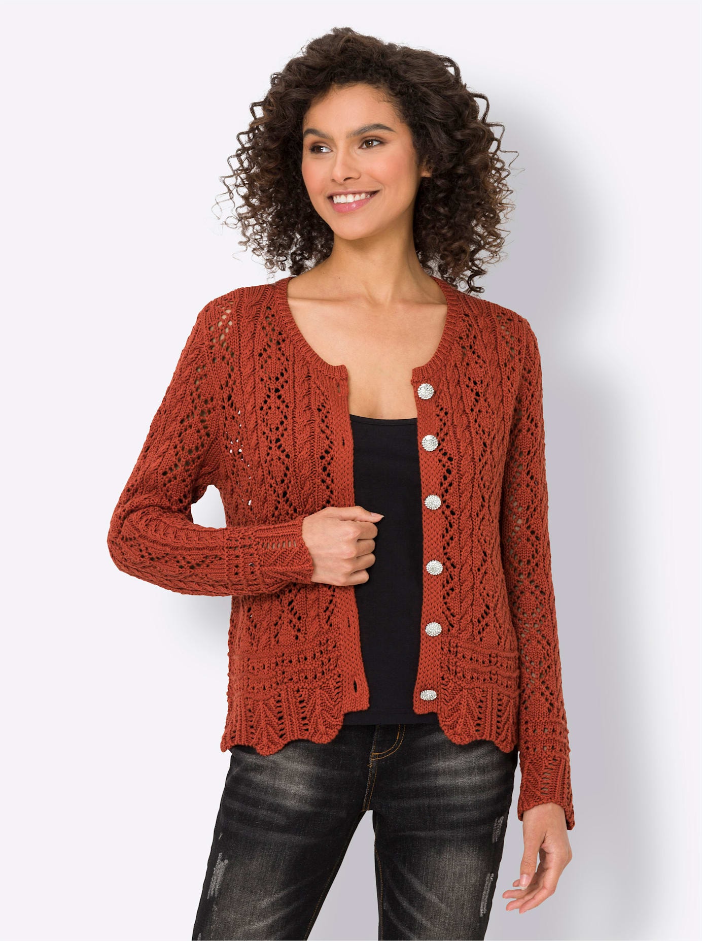 heine Ajourstrickjacke